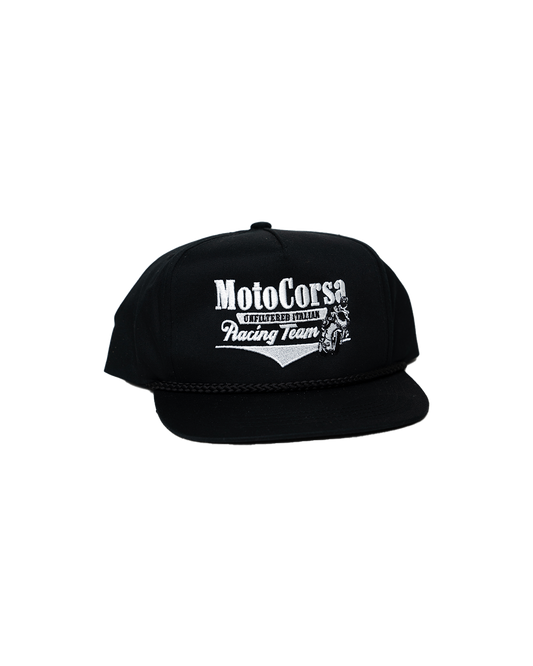 MotoCorsa Unfiltered Italian Hat - Black