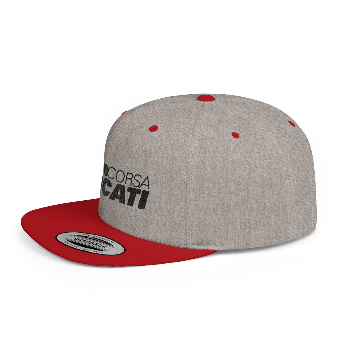 Ducati MotoCorsa Flat Bill Snapback  —  Embroidered Snapback