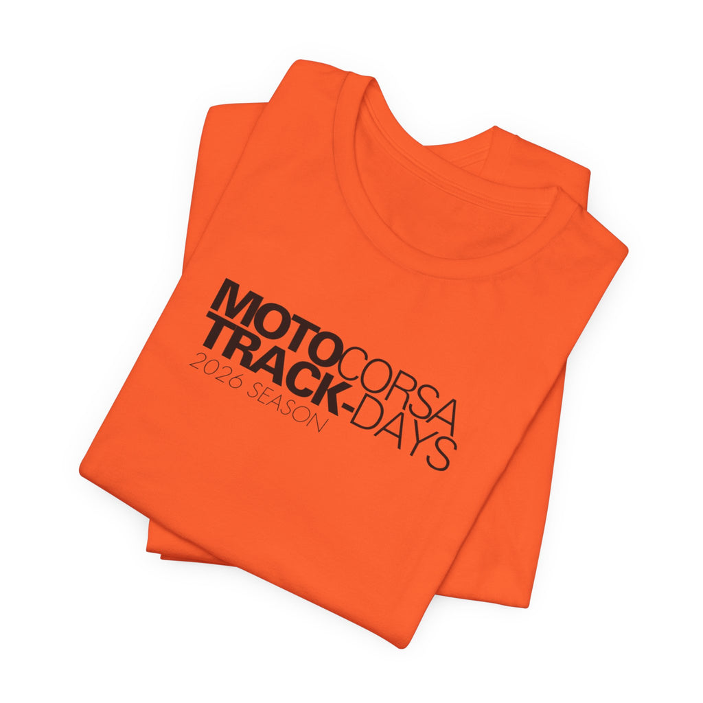 2026 MotoCorsa Track Days Tee — Black Lettering