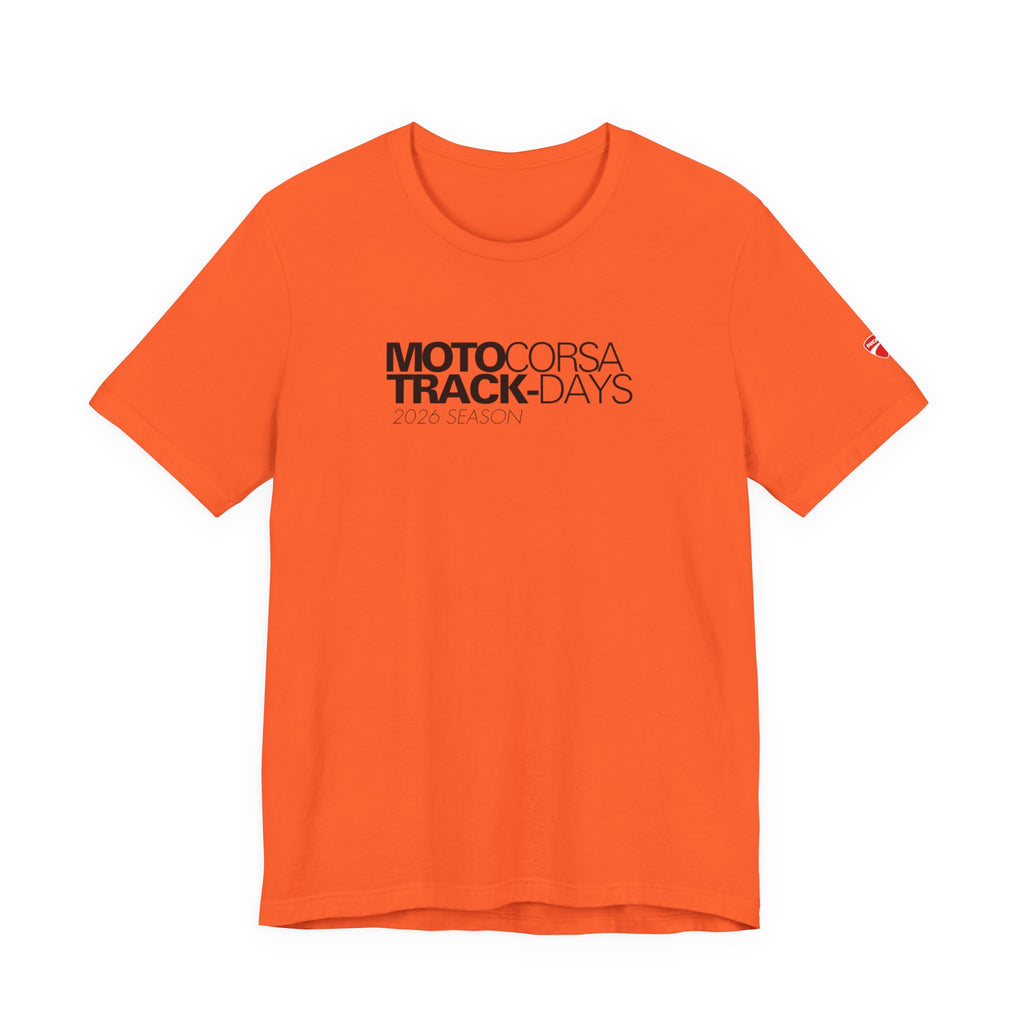 2026 MotoCorsa Track Days Tee — Black Lettering