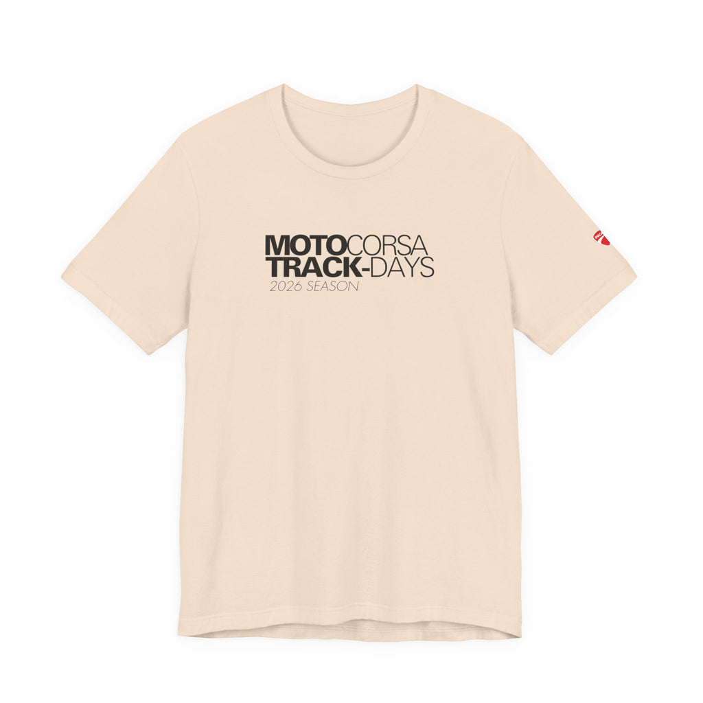 2026 MotoCorsa Track Days Tee — Black Lettering