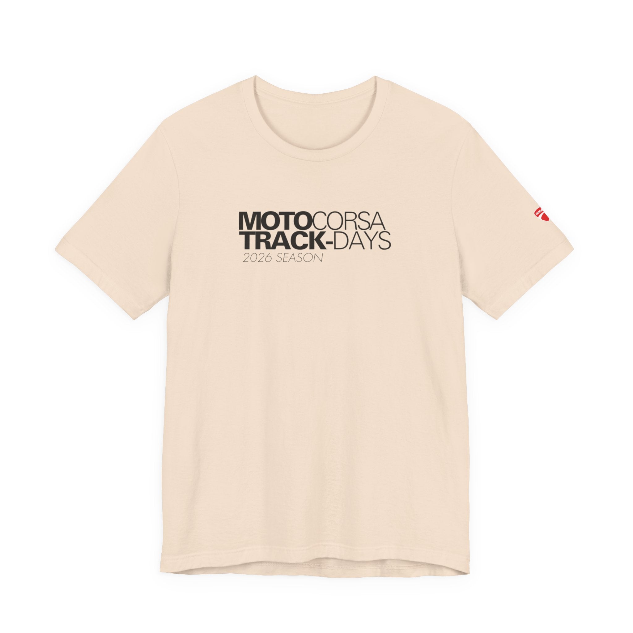 2026 MotoCorsa Track Days Tee — Black Lettering