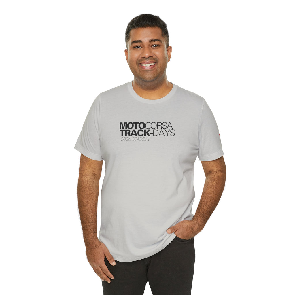 2026 MotoCorsa Track Days Tee — Black Lettering