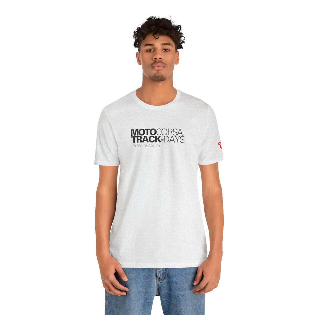 2026 MotoCorsa Track Days Tee — Black Lettering