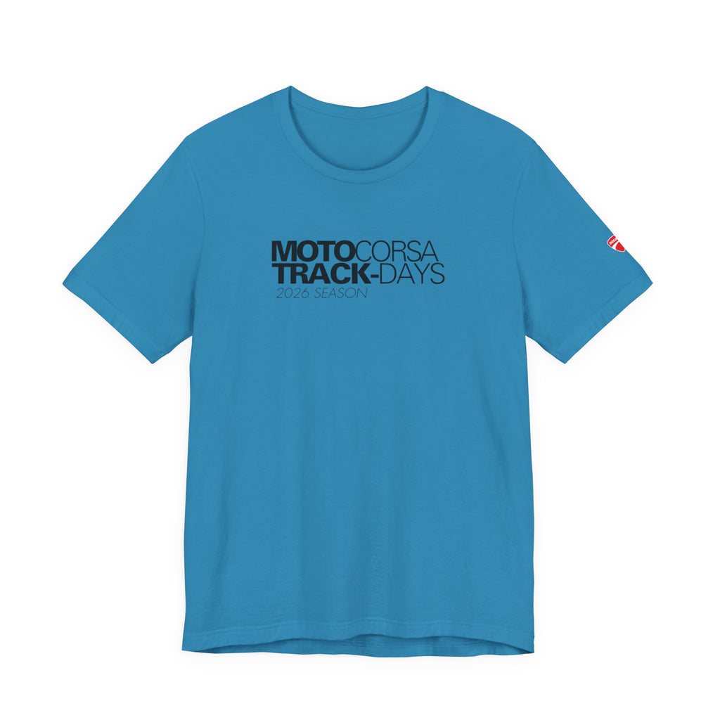 2026 MotoCorsa Track Days Tee — Black Lettering
