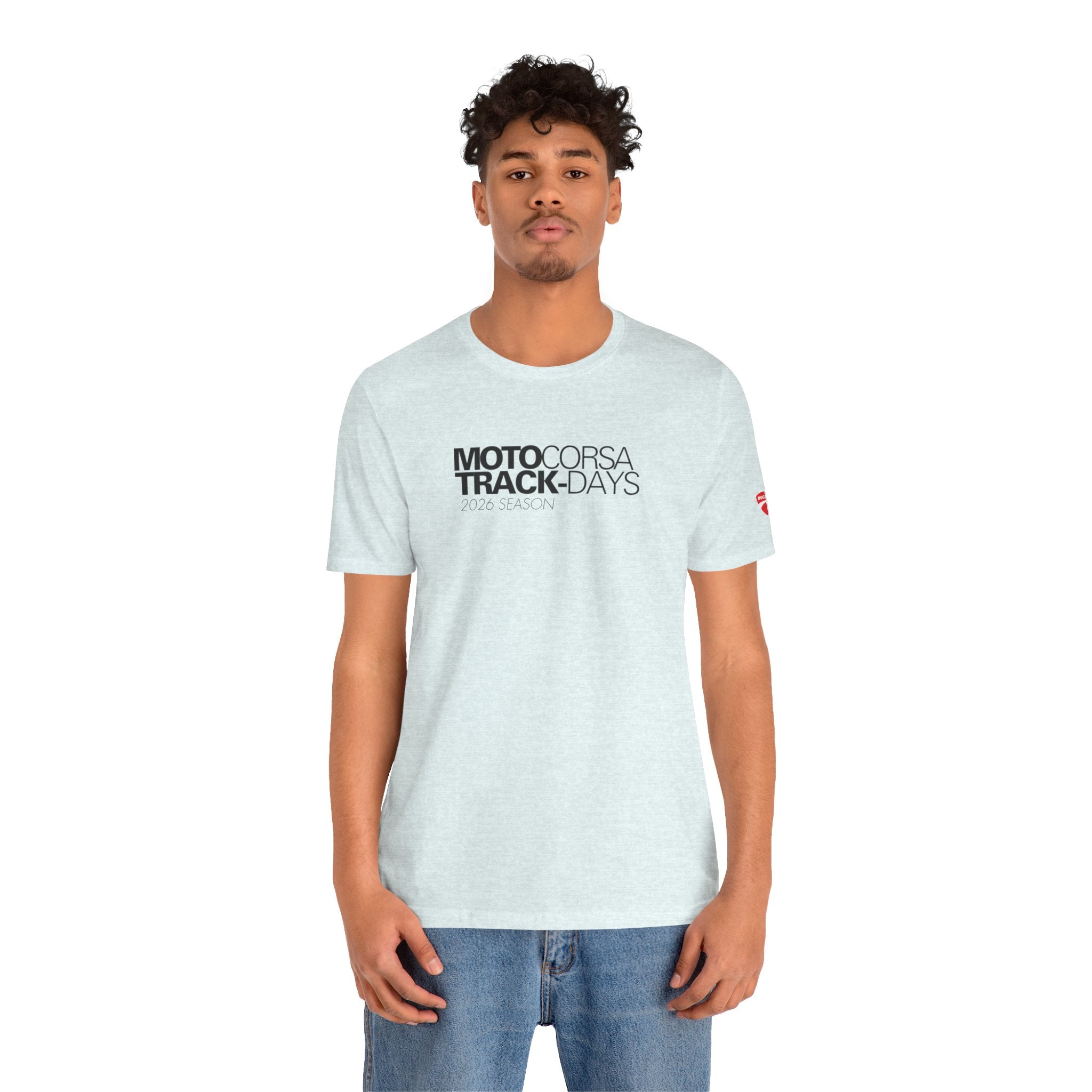 2026 MotoCorsa Track Days Tee — Black Lettering
