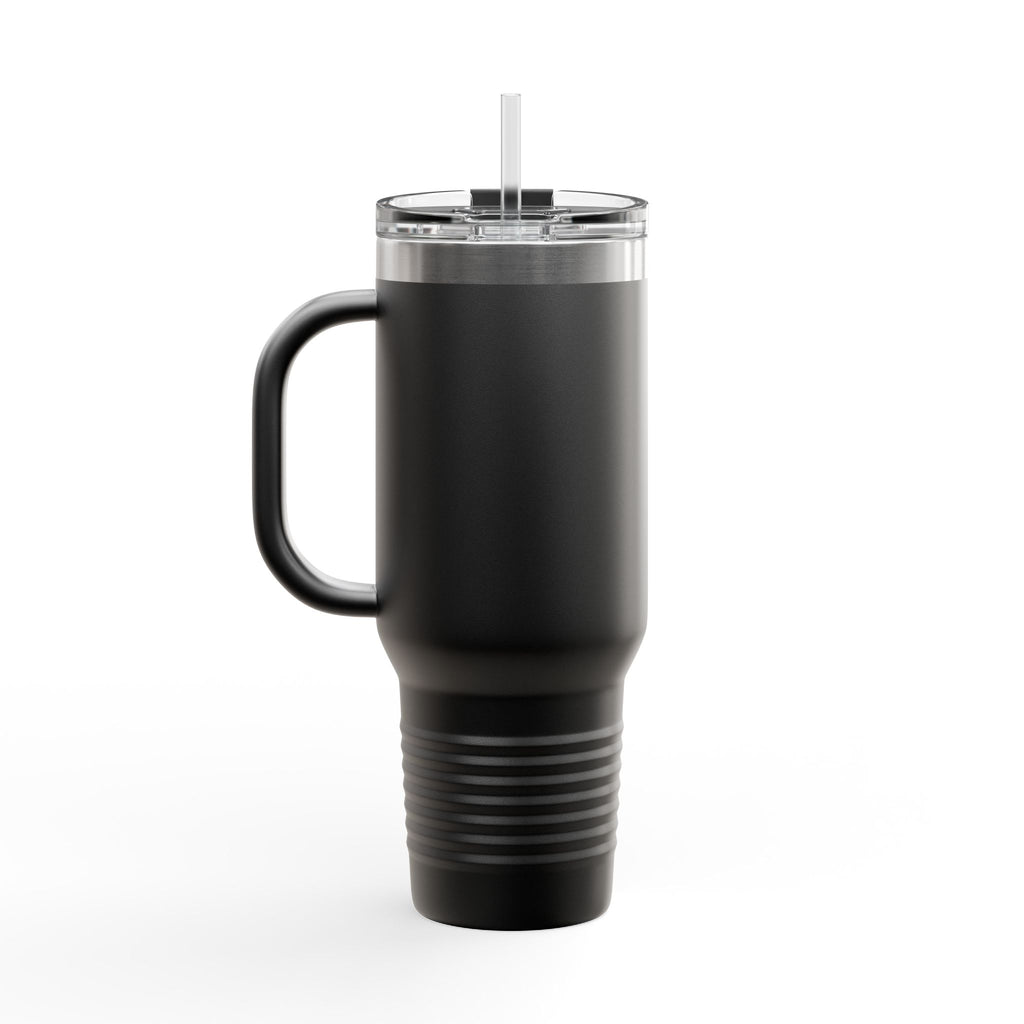 MotoCorsa 40oz Insulated Travel Mug — Red Vacuum Tumbler with Straw & Handle