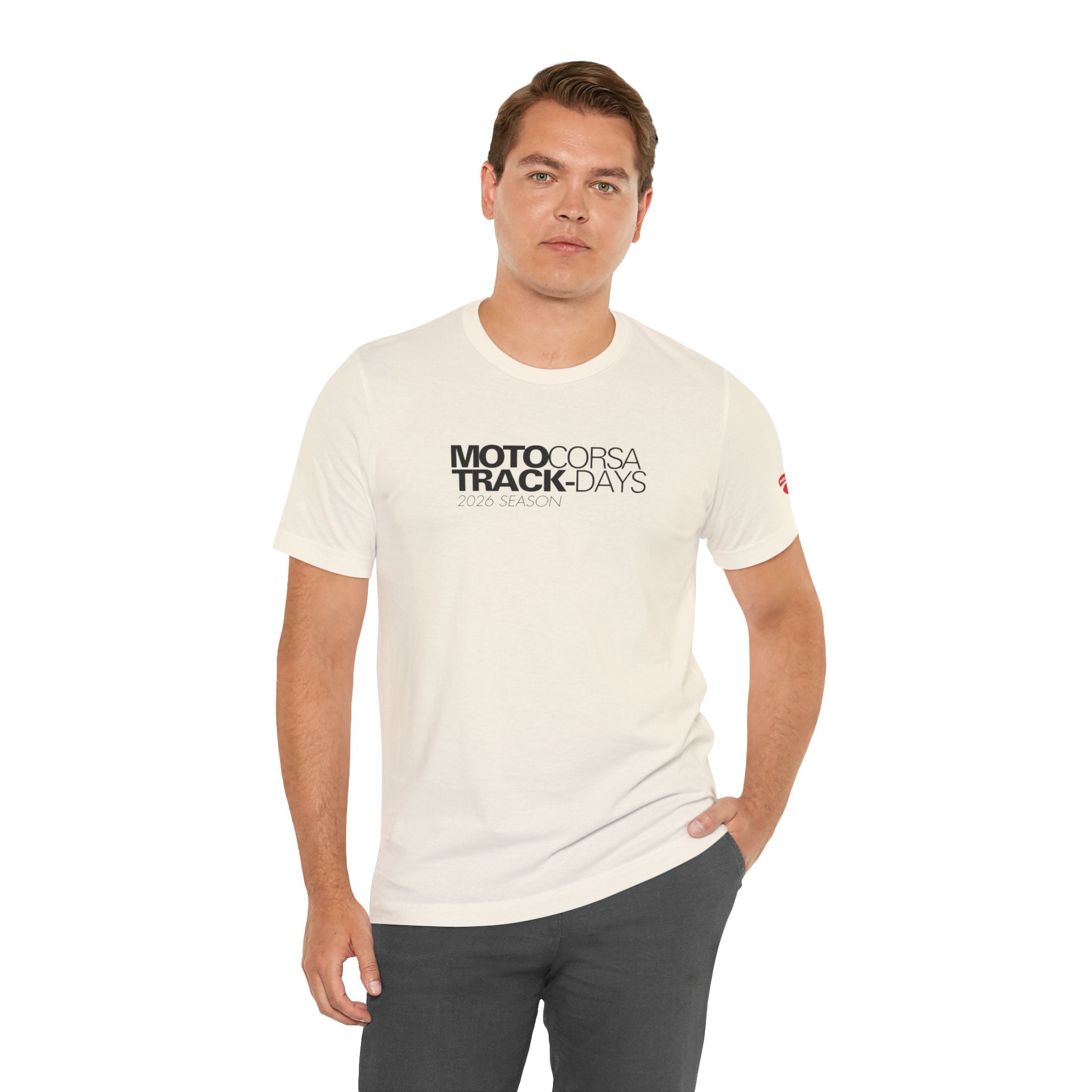2026 MotoCorsa Track Days Tee — Black Lettering