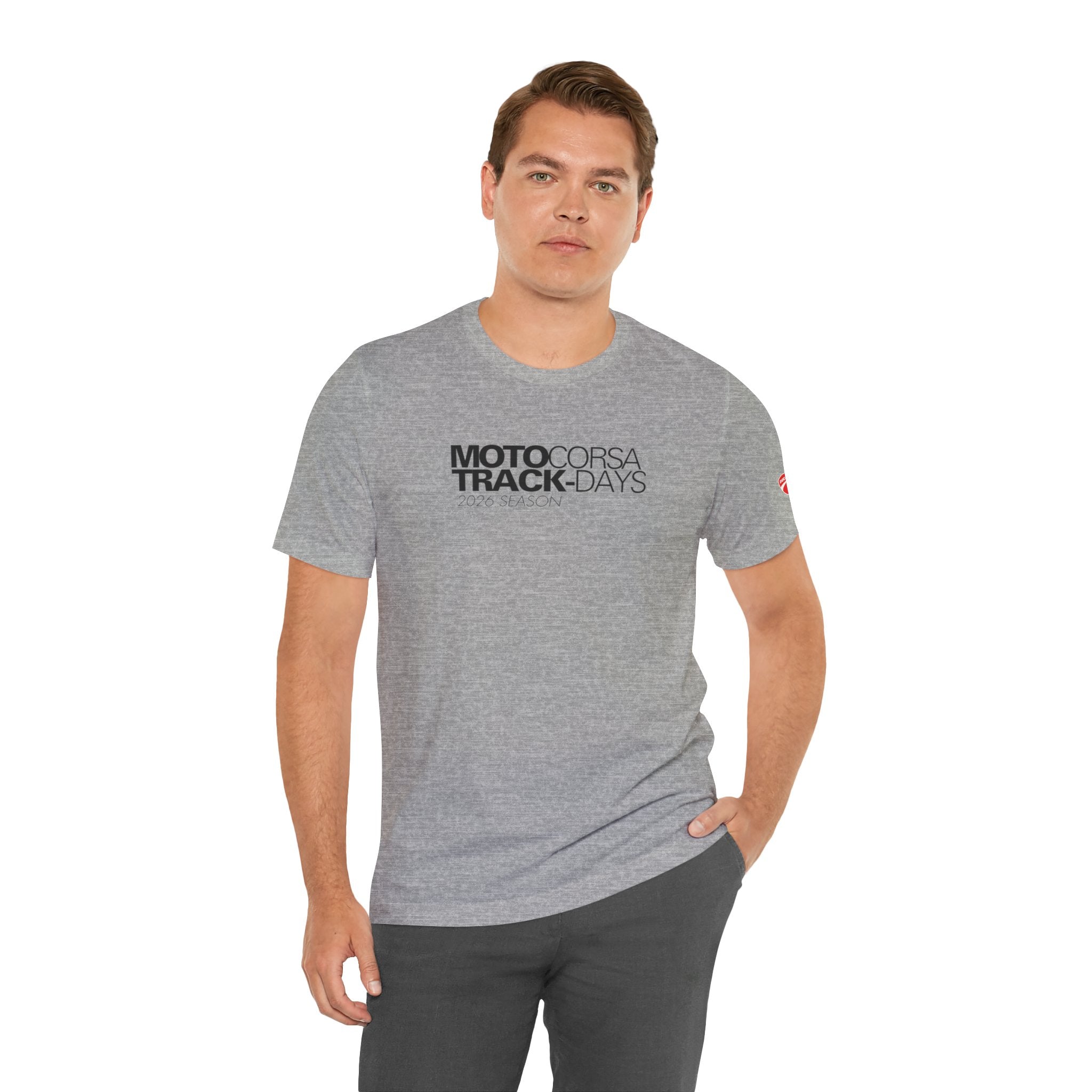 2026 MotoCorsa Track Days Tee — Black Lettering