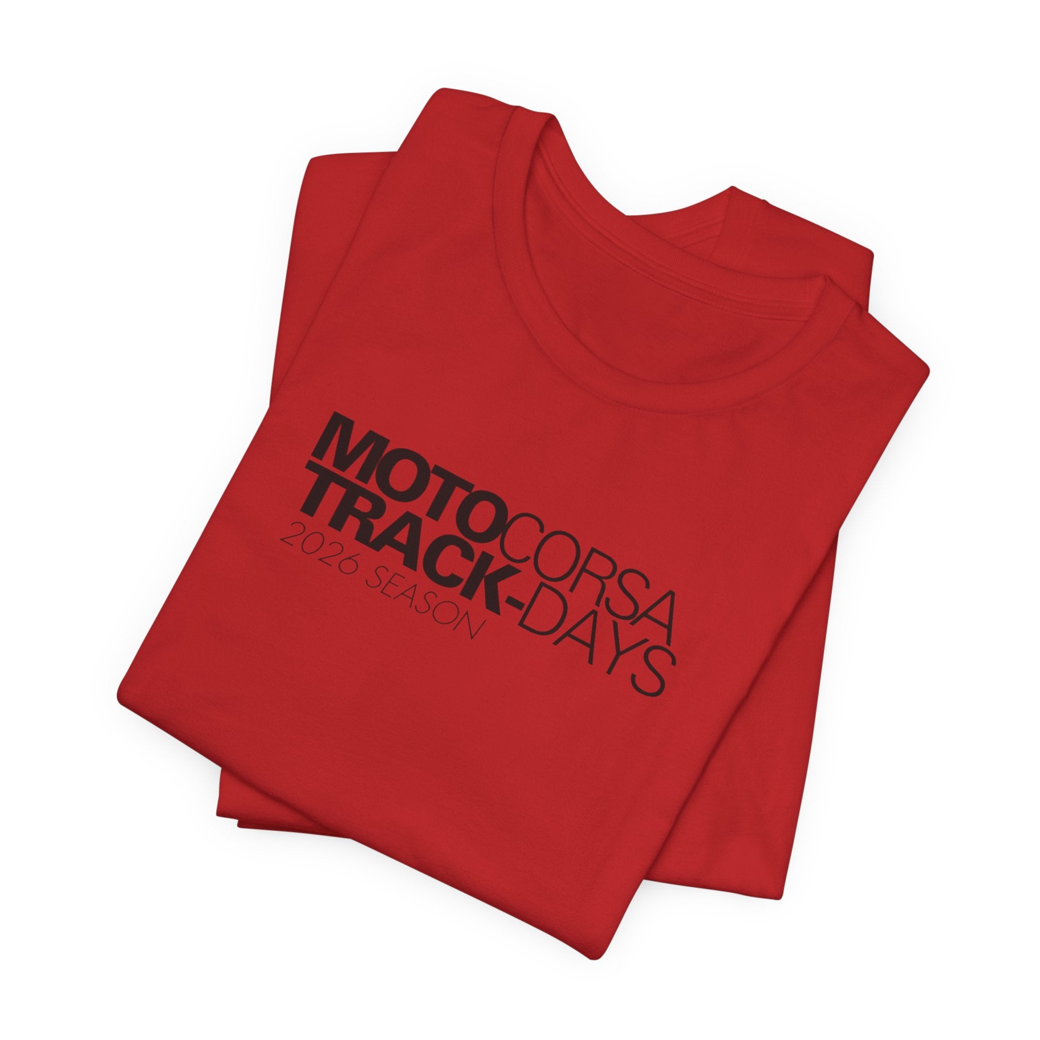 2026 MotoCorsa Track Days Tee — Black Lettering