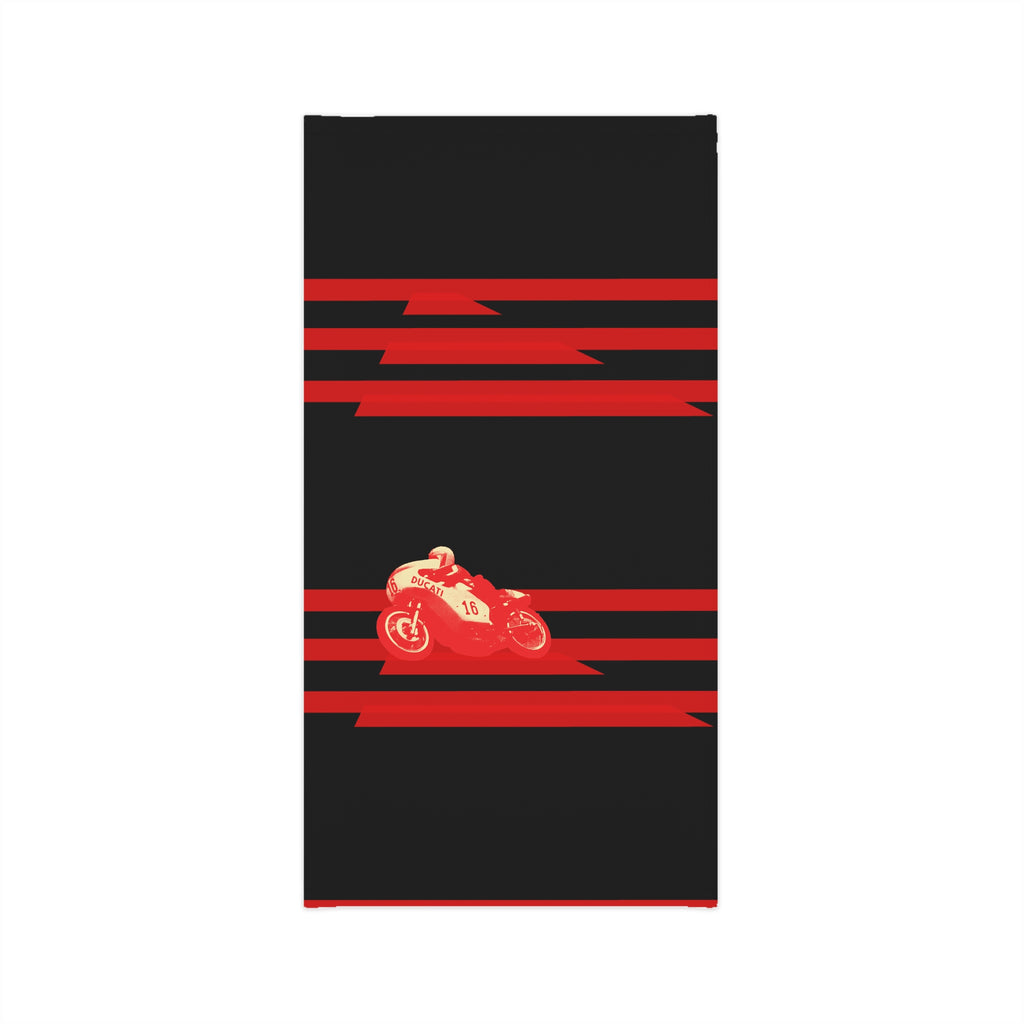 Moto Corsa Racing Neck Gaiter — Red Striped Motorcycle Face Shield