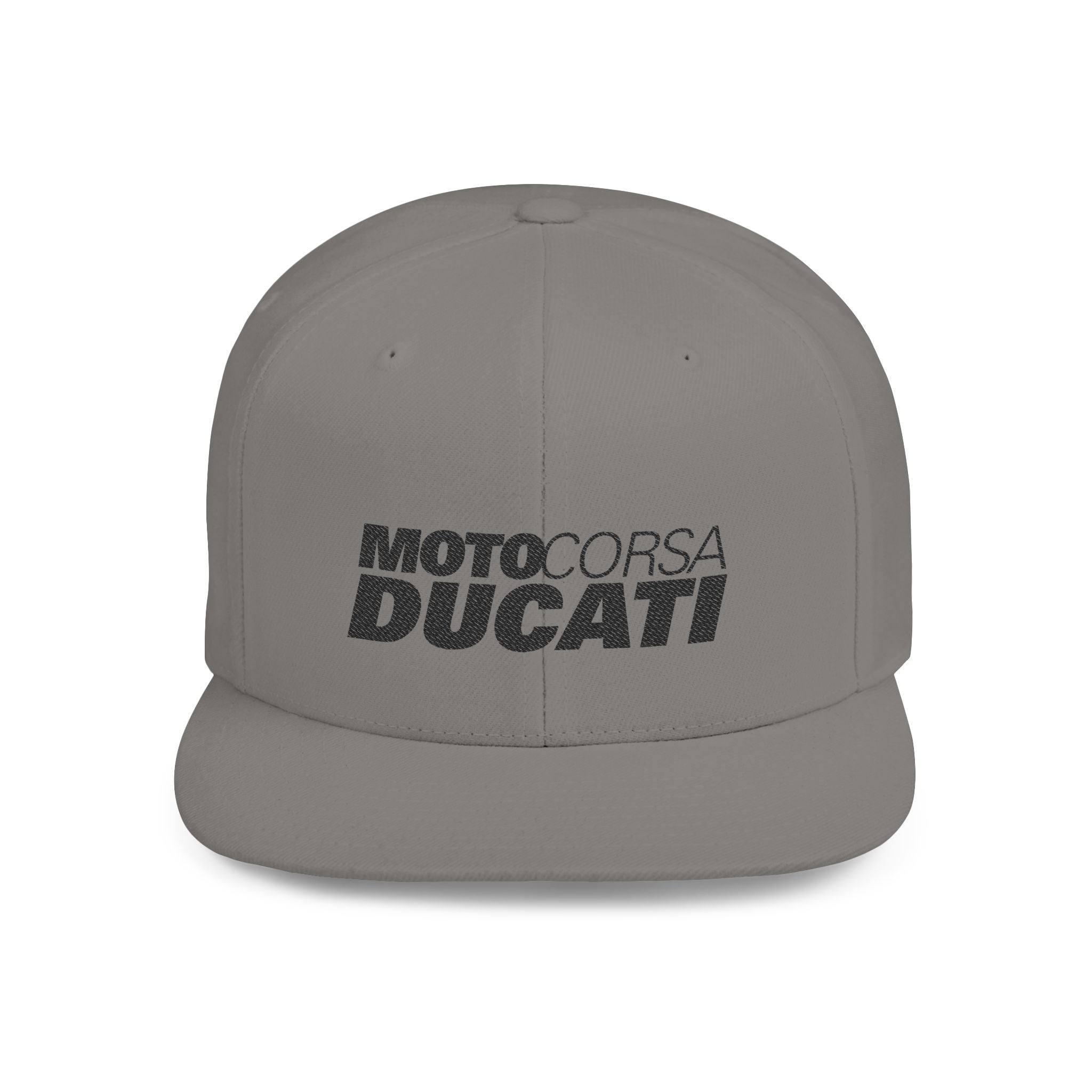 Ducati MotoCorsa Flat Bill Snapback  —  Embroidered Snapback