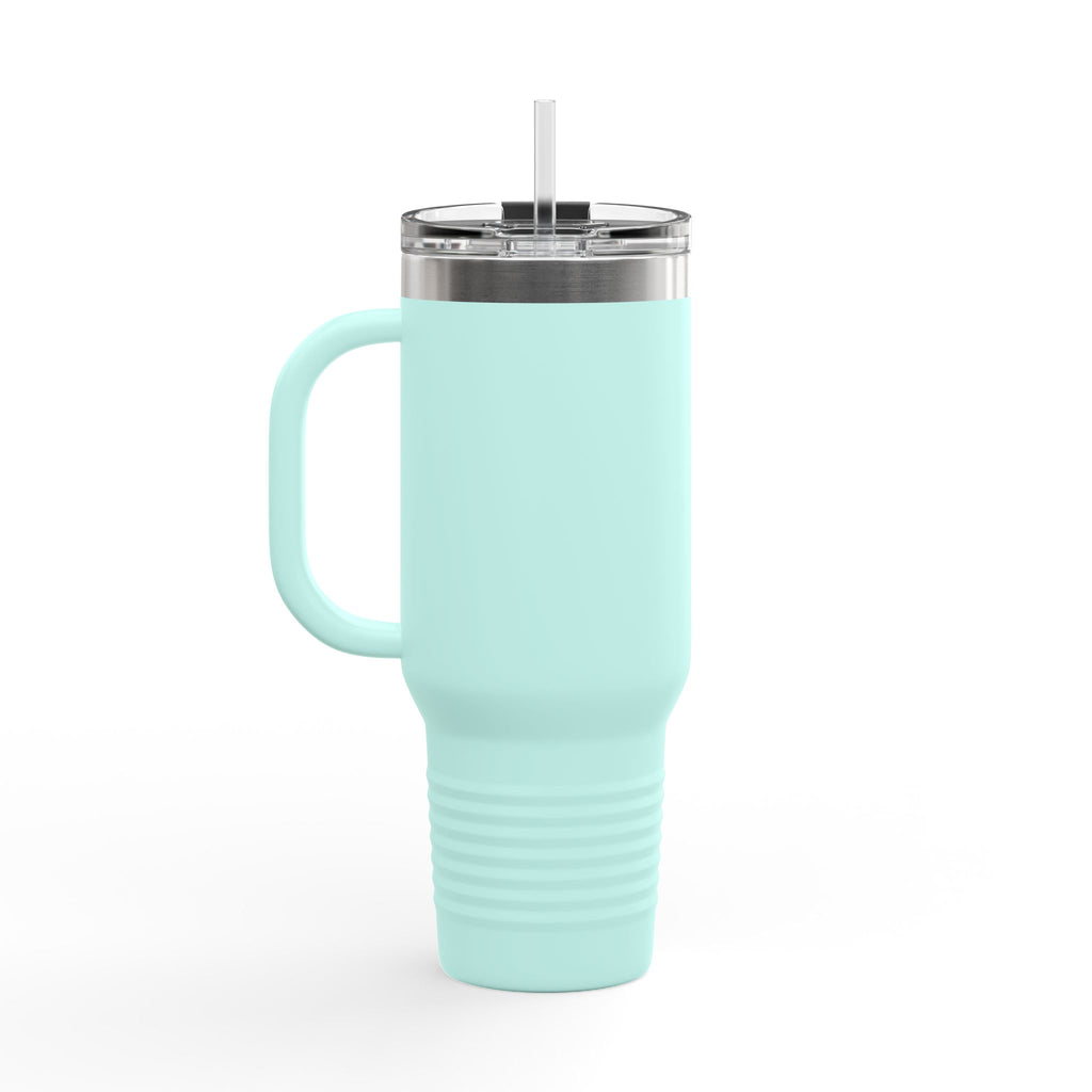 MotoCorsa 40oz Insulated Travel Mug — Red Vacuum Tumbler with Straw & Handle