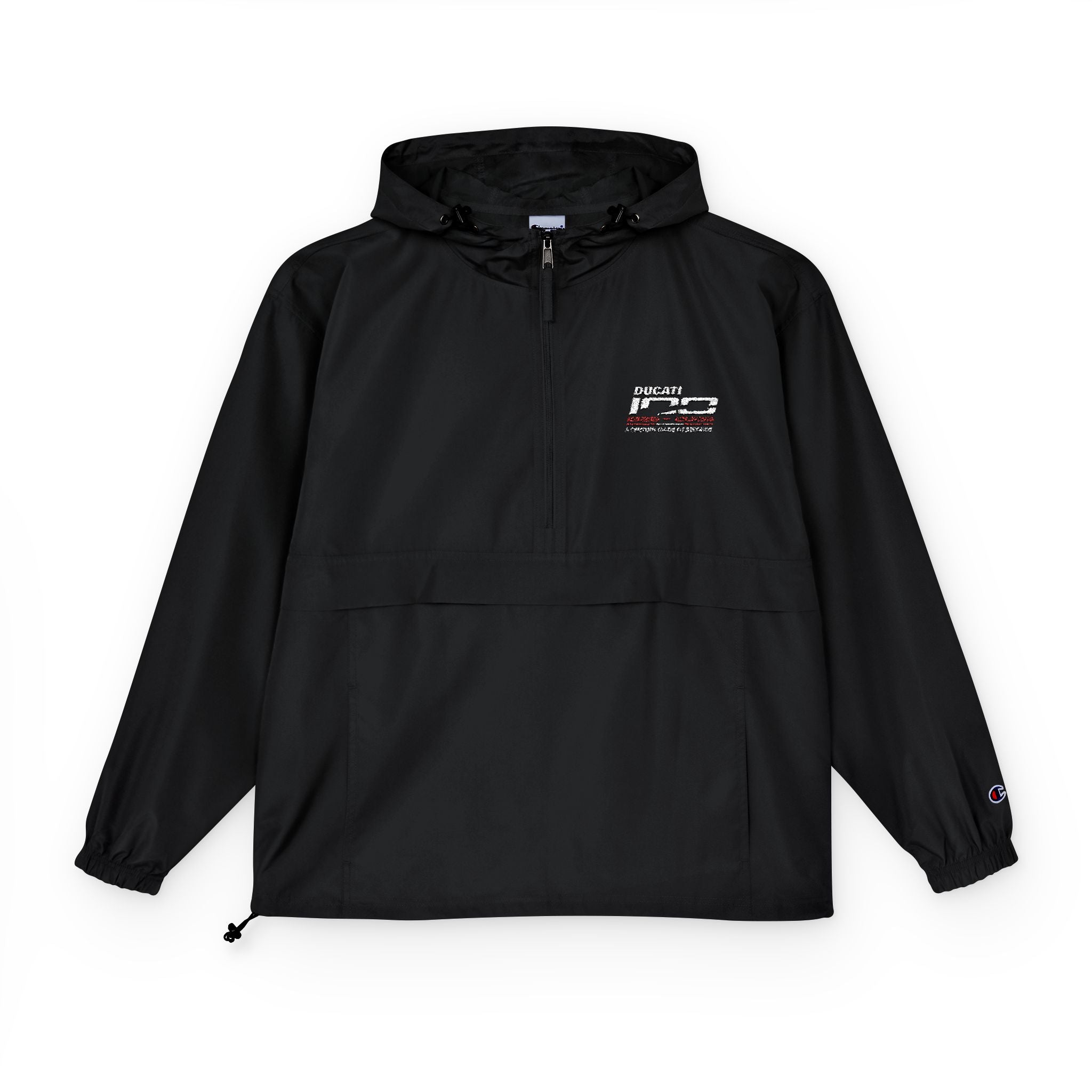 Ducati 100th Anniversary Packable Anorak Jacket — Black Windbreaker