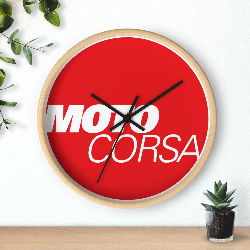 Moto Corsa Racing Wall Clock — Red Motorsport Decor