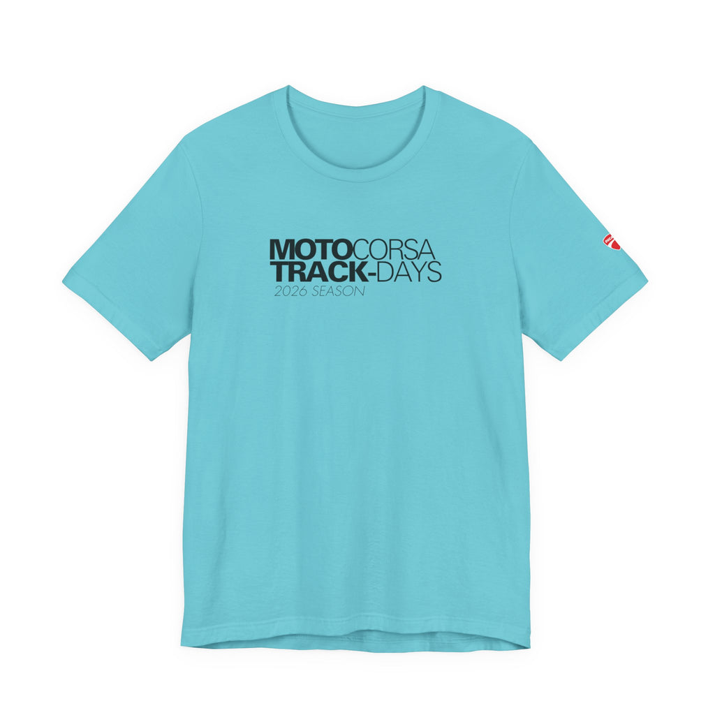 2026 MotoCorsa Track Days Tee — Black Lettering
