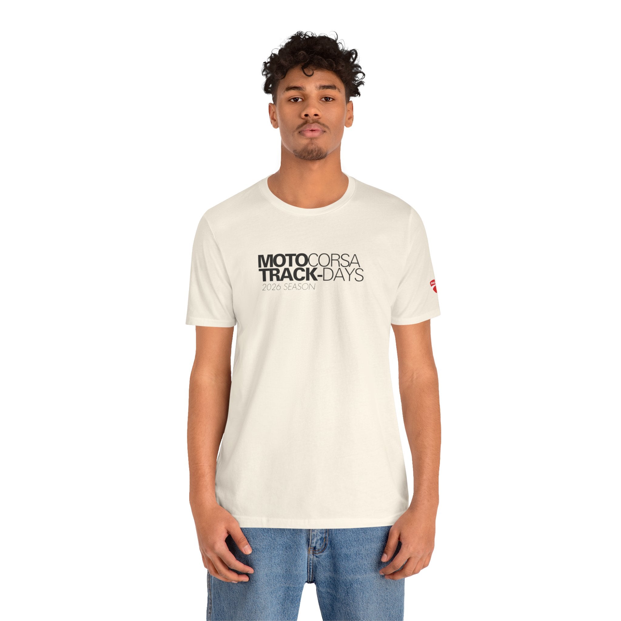 2026 MotoCorsa Track Days Tee — Black Lettering