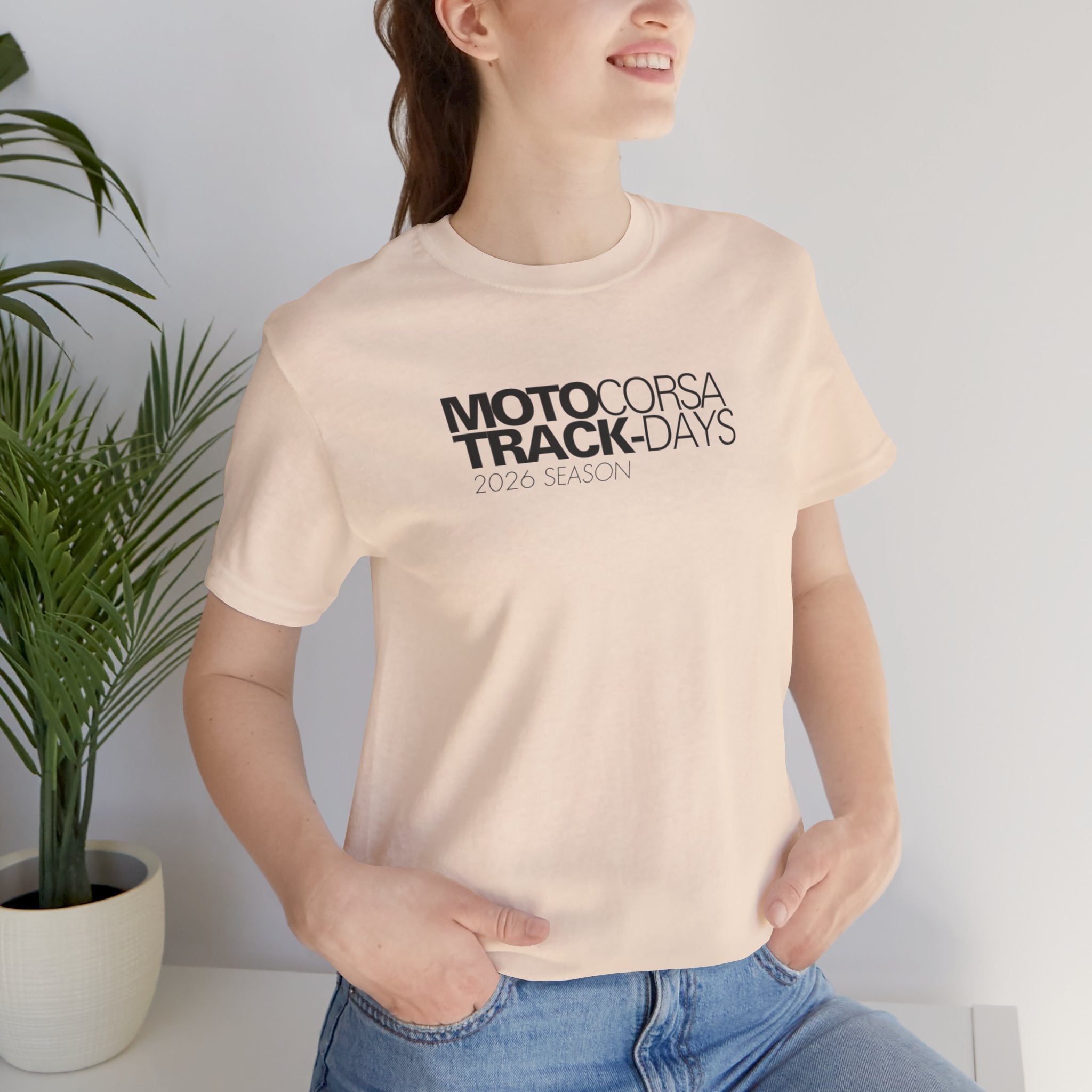 2026 MotoCorsa Track Days Tee — Black Lettering