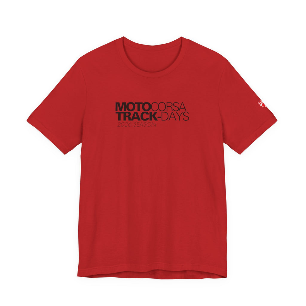 2026 MotoCorsa Track Days Tee — Black Lettering