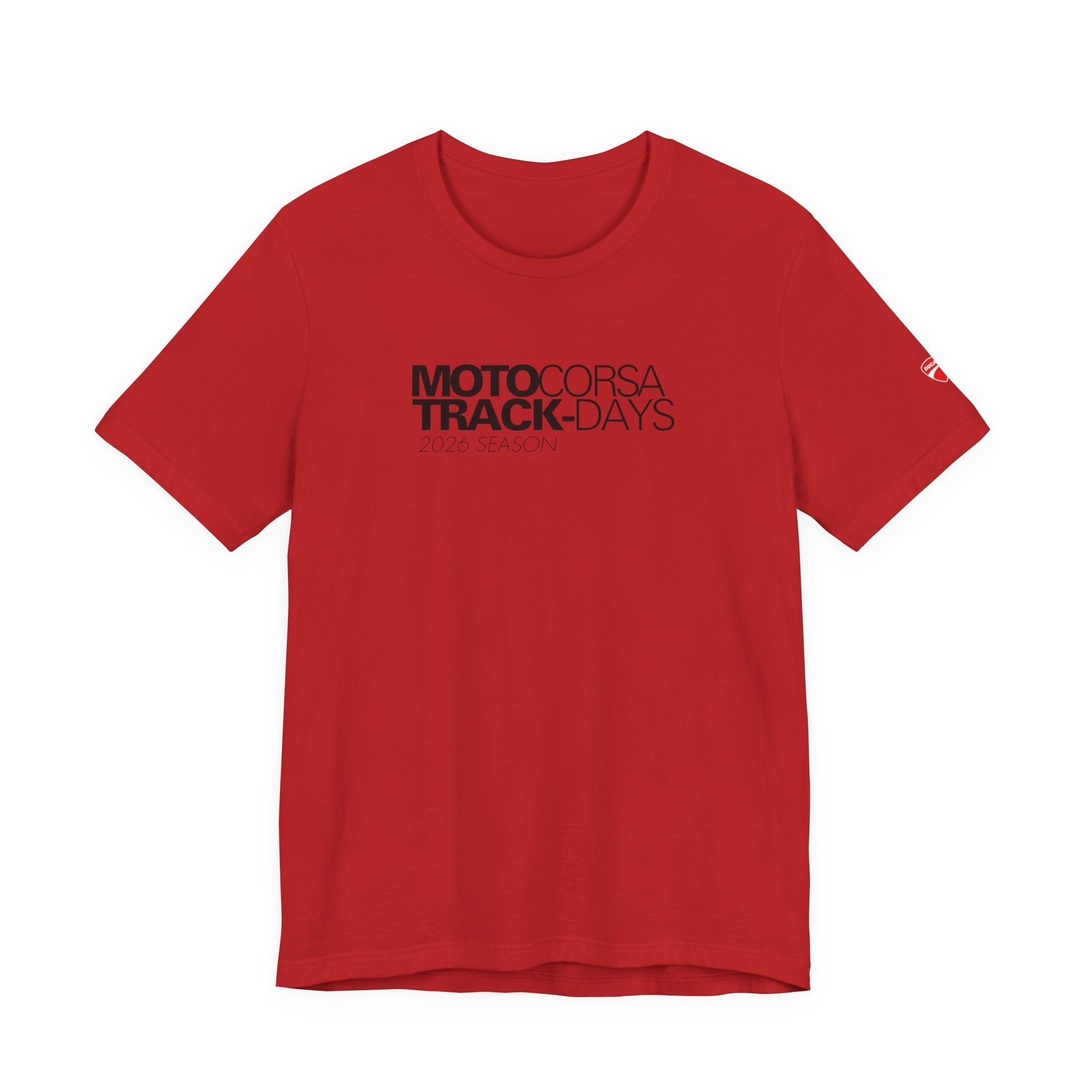 2026 MotoCorsa Track Days Tee — Black Lettering