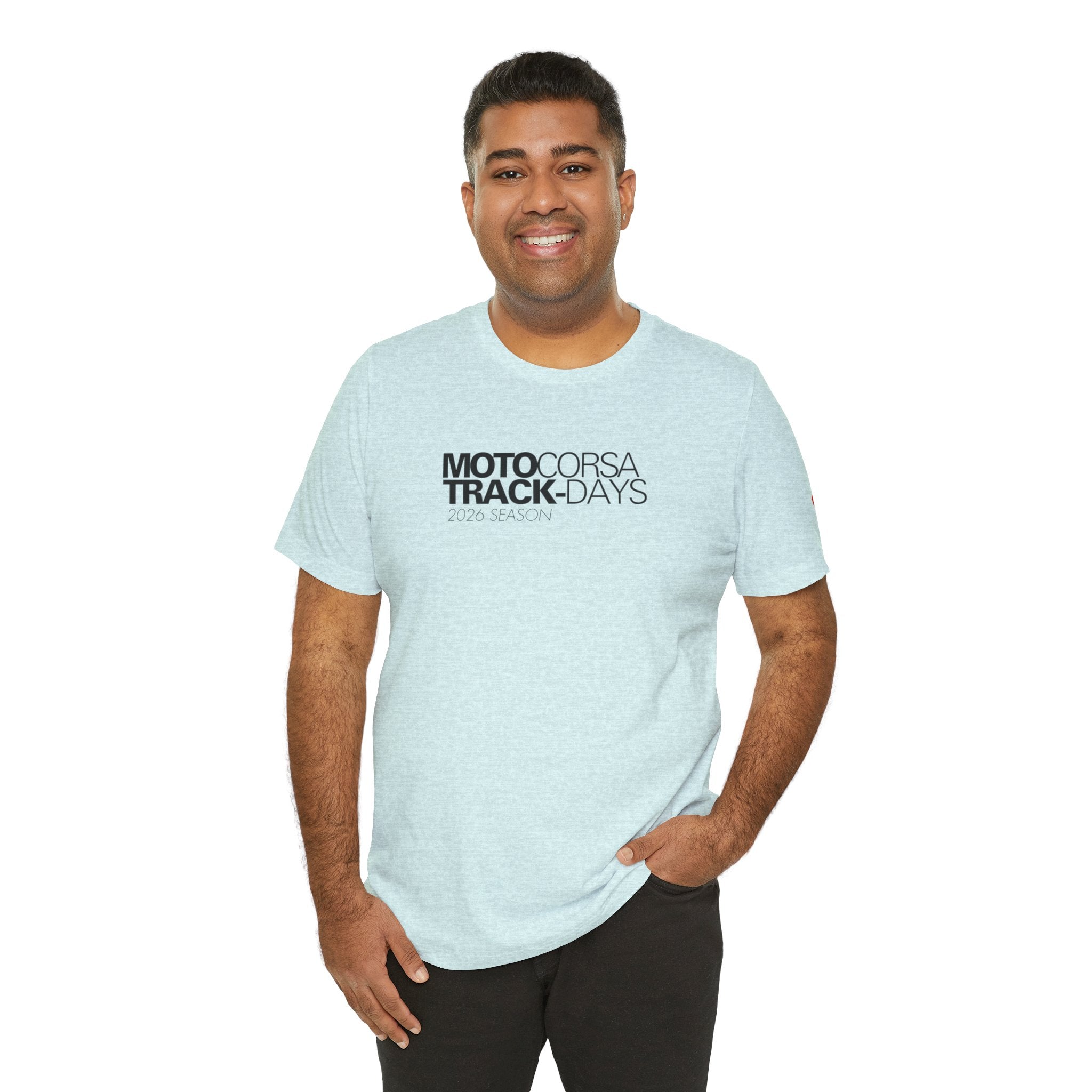 2026 MotoCorsa Track Days Tee — Black Lettering