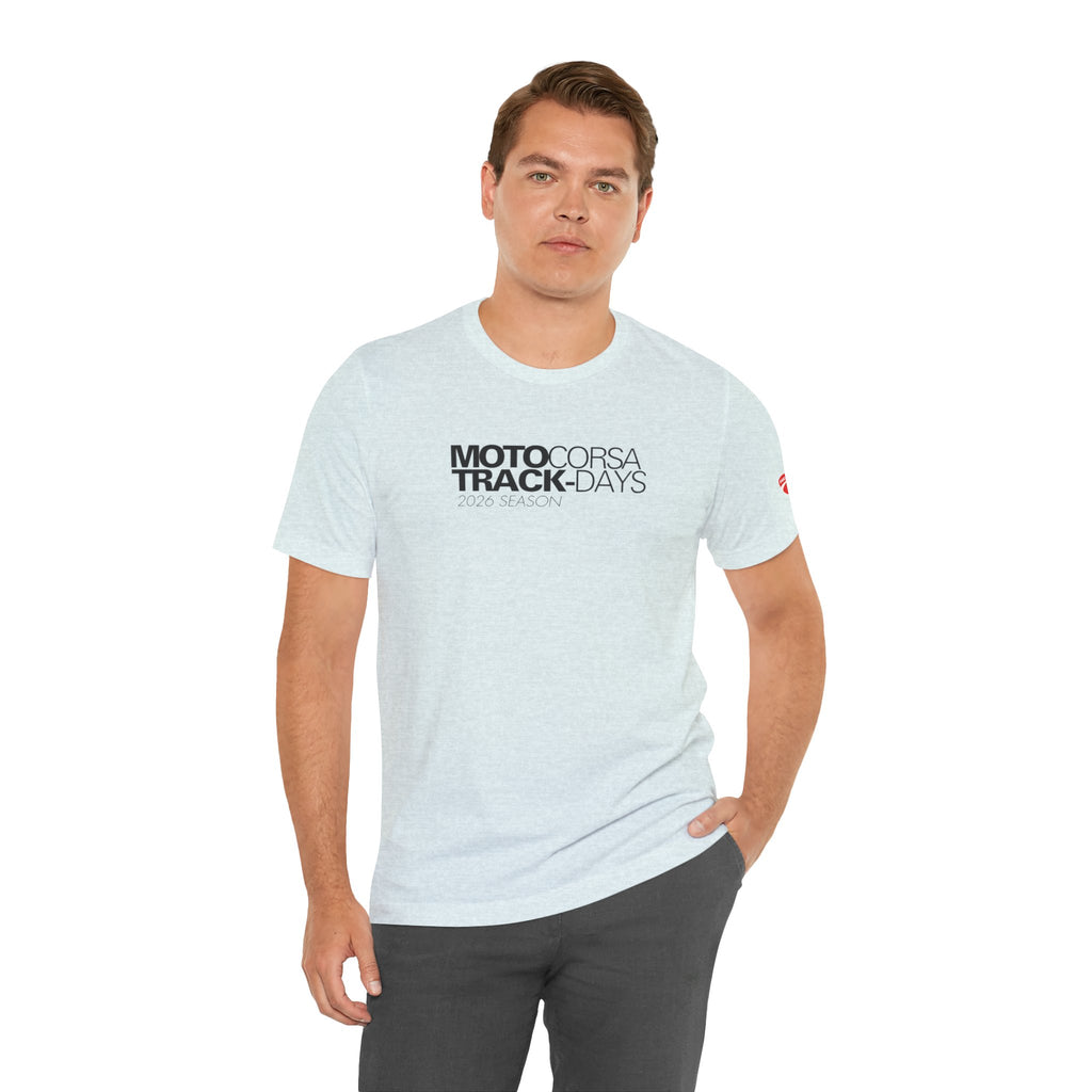 2026 MotoCorsa Track Days Tee — Black Lettering