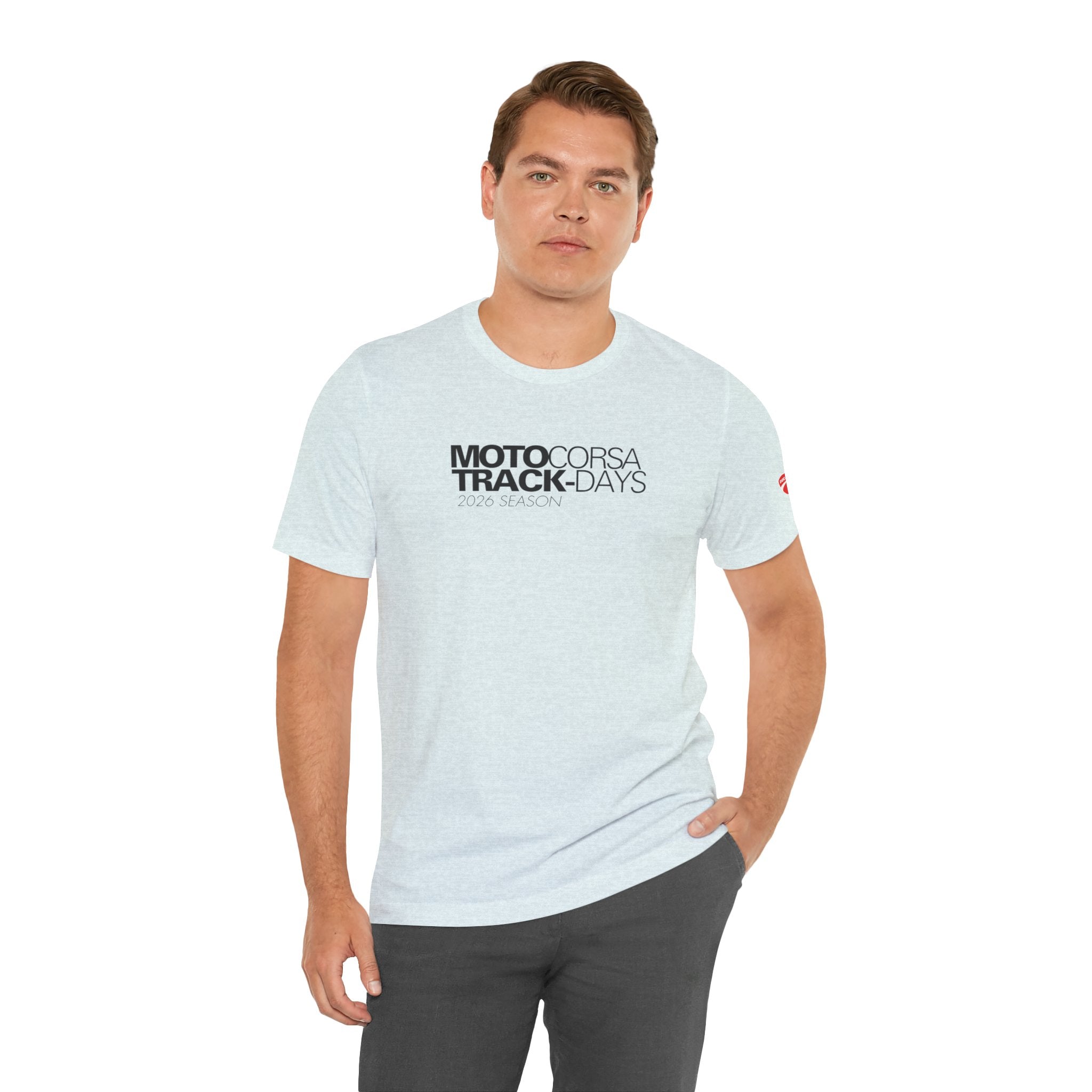 2026 MotoCorsa Track Days Tee — Black Lettering