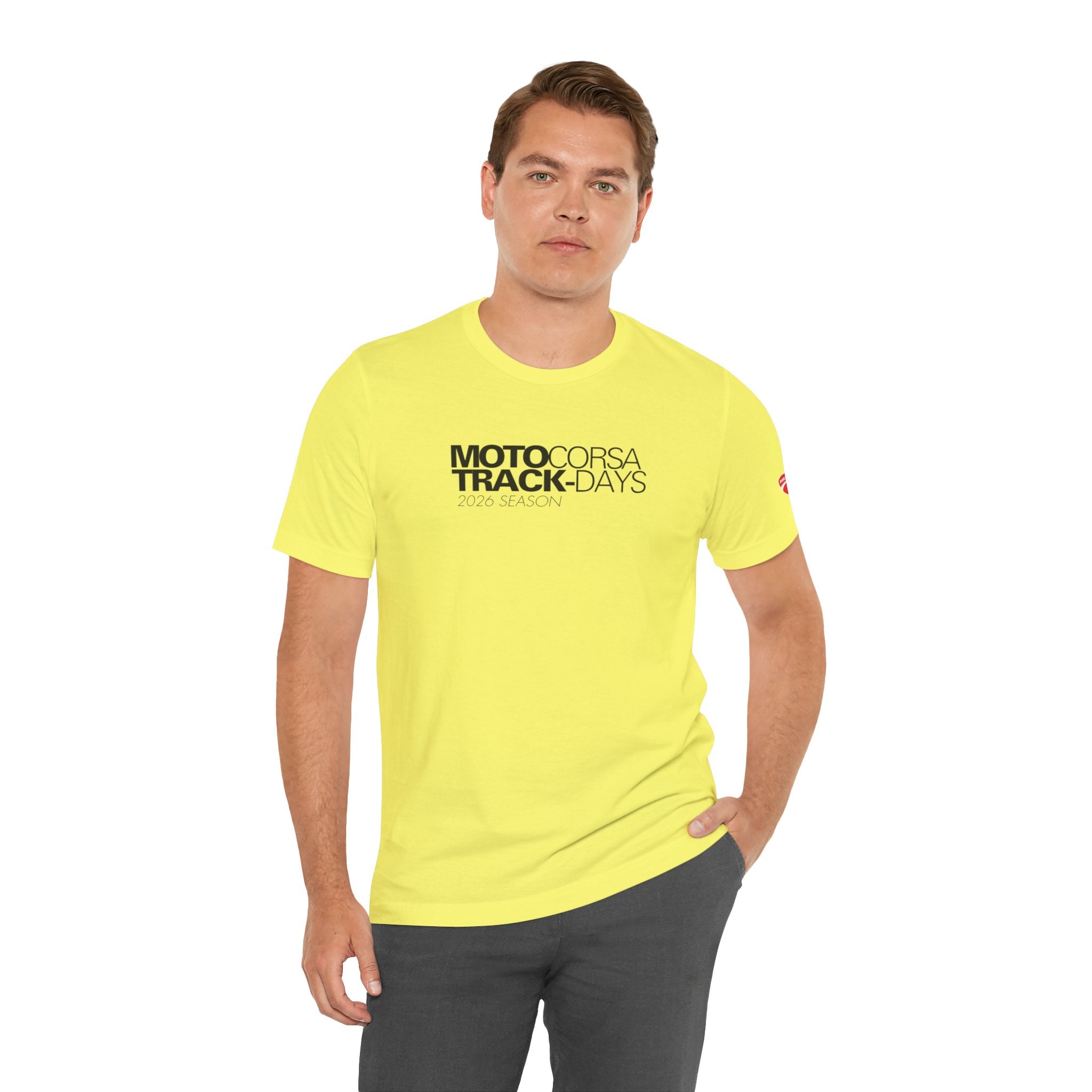2026 MotoCorsa Track Days Tee — Black Lettering