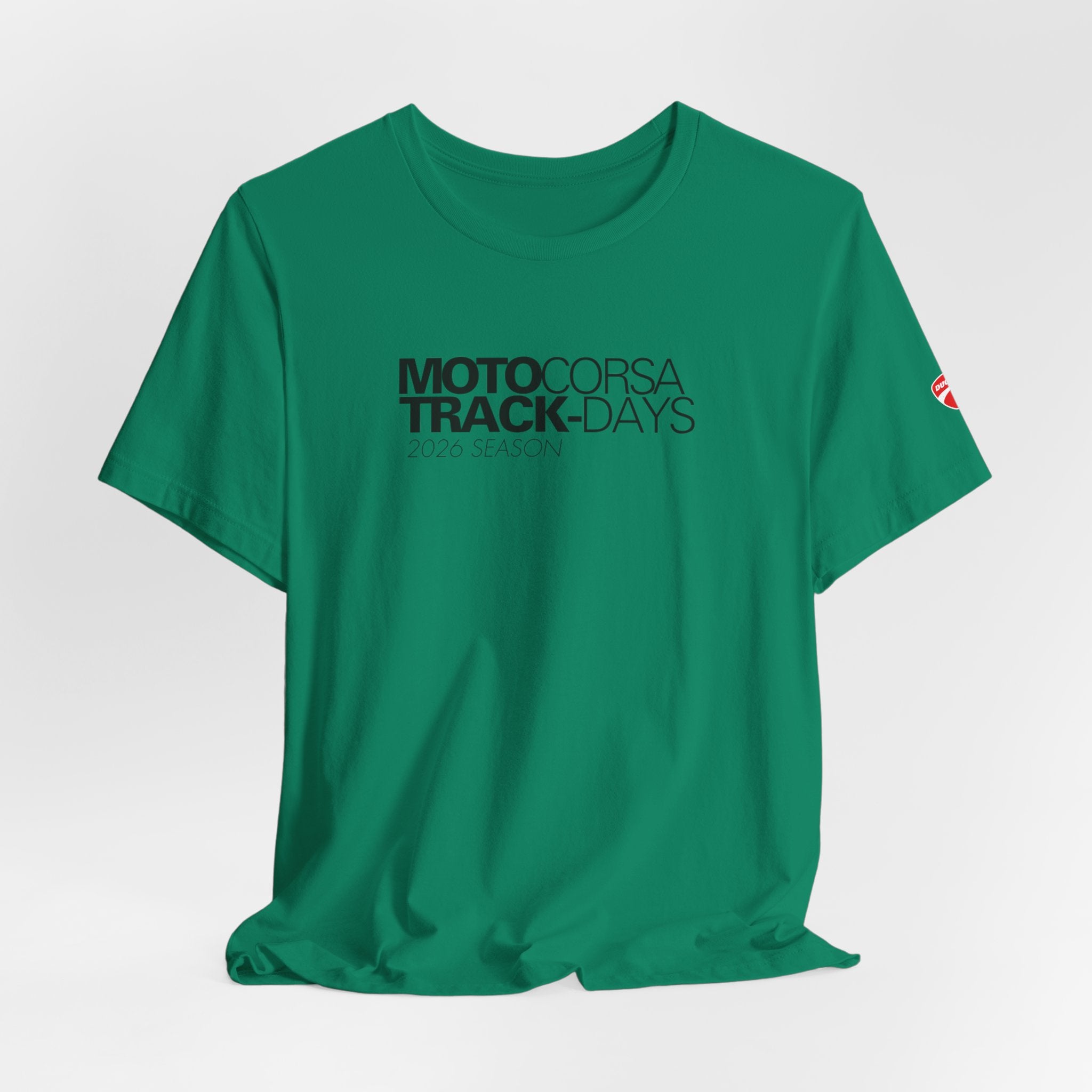 2026 MotoCorsa Track Days Tee — Black Lettering