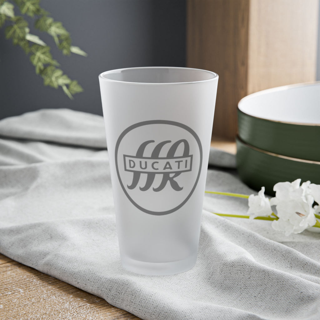 Ducati Vintage Logo Pint Glass — 16oz Frosted Glass