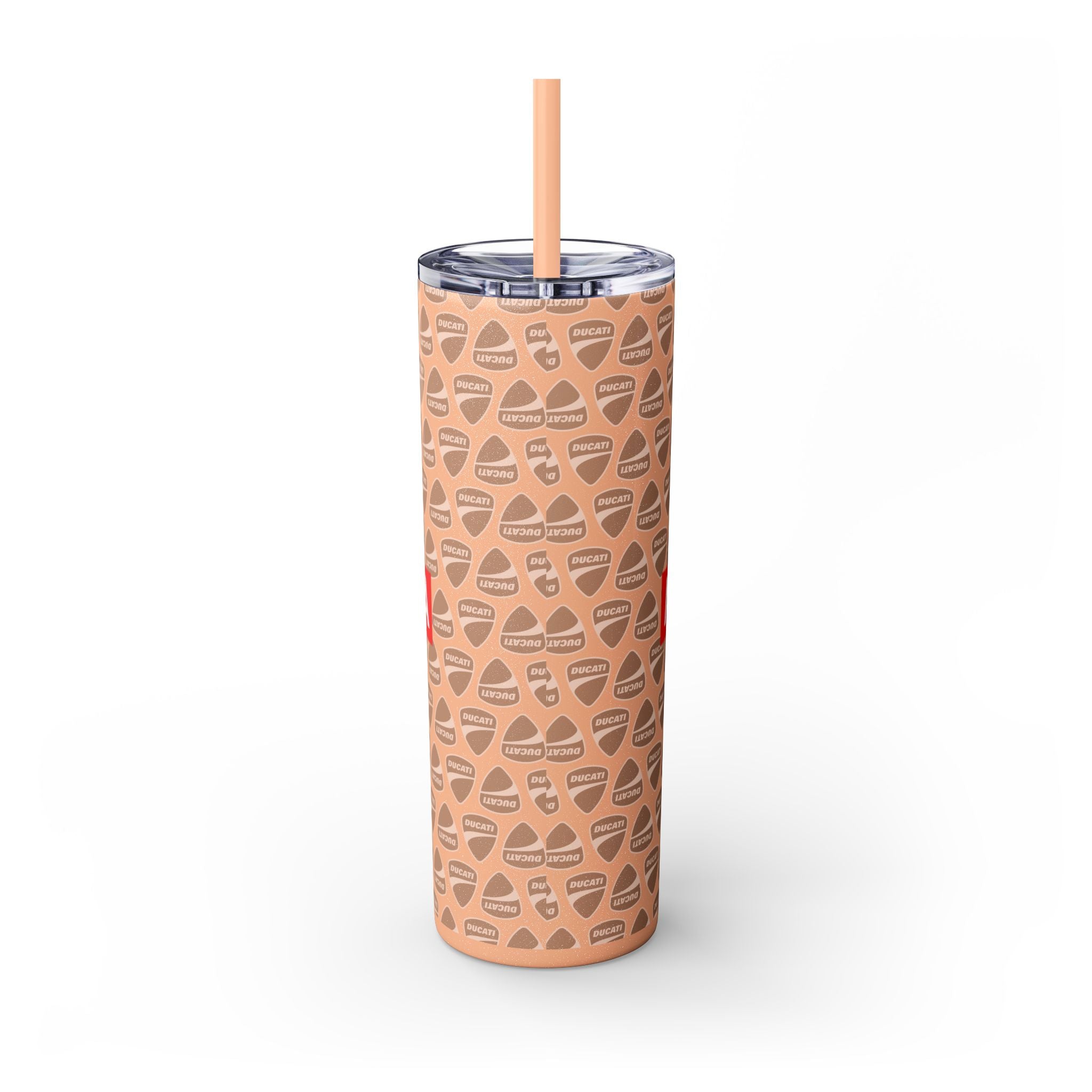 Skinny 20oz Tumbler with Straw — MotoCore Logo Pattern
