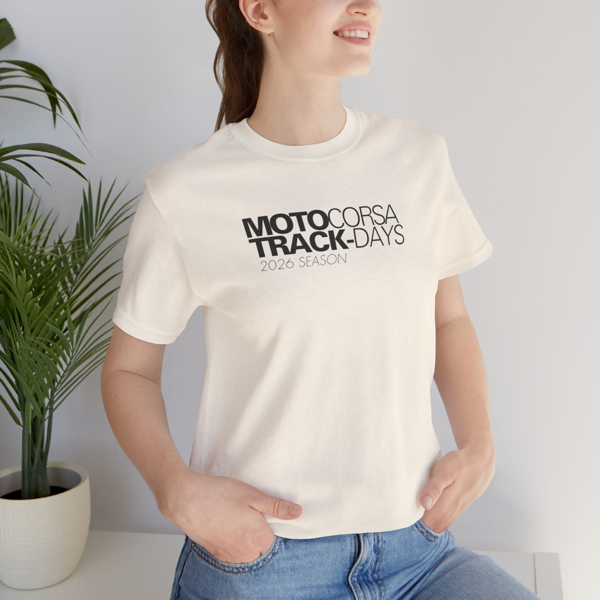 2026 MotoCorsa Track Days Tee — Black Lettering