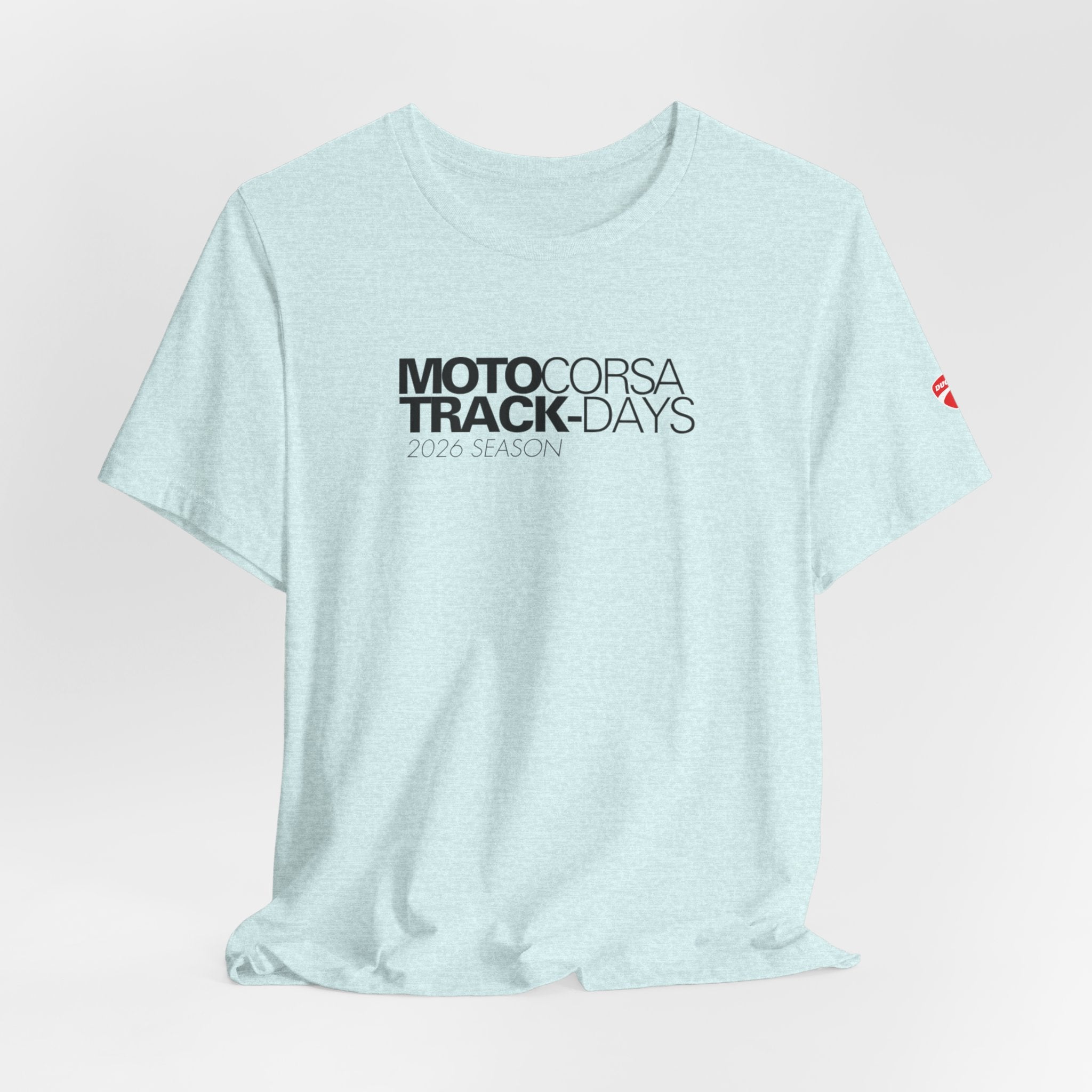 2026 MotoCorsa Track Days Tee — Black Lettering
