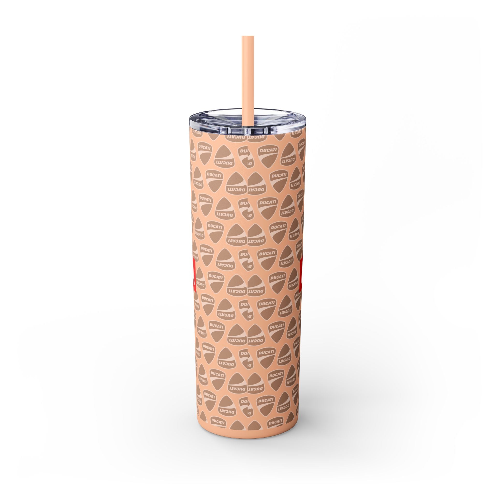Skinny 20oz Tumbler with Straw — MotoCore Logo Pattern
