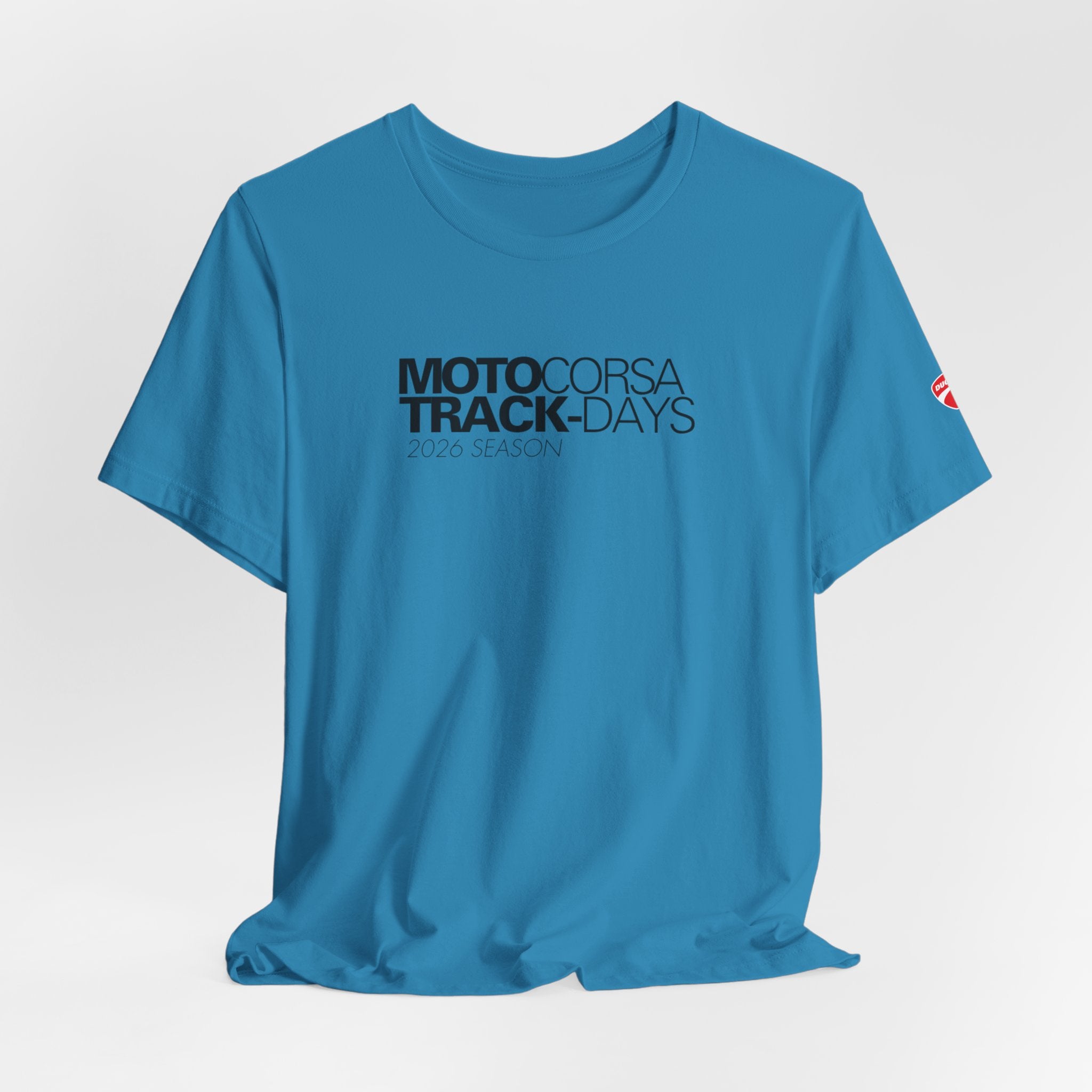 2026 MotoCorsa Track Days Tee — Black Lettering