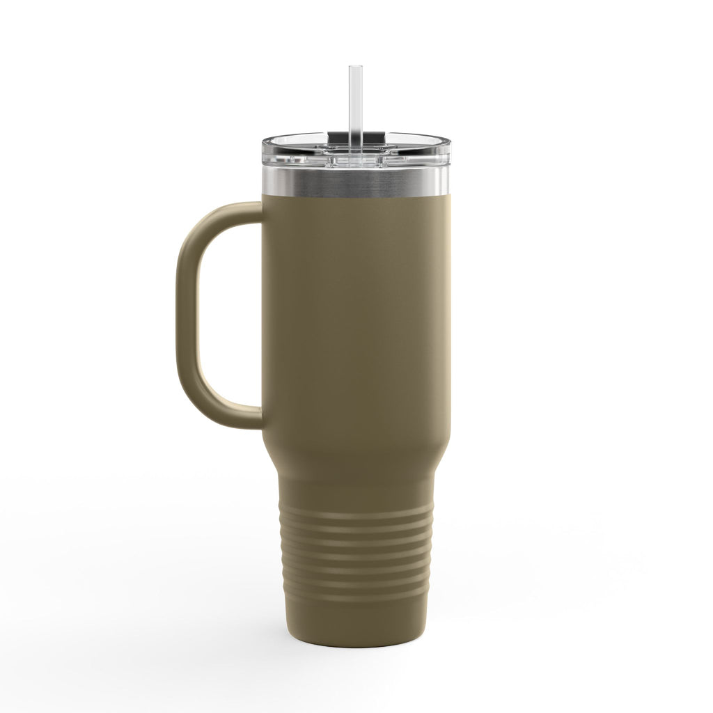MotoCorsa 40oz Insulated Travel Mug — Red Vacuum Tumbler with Straw & Handle
