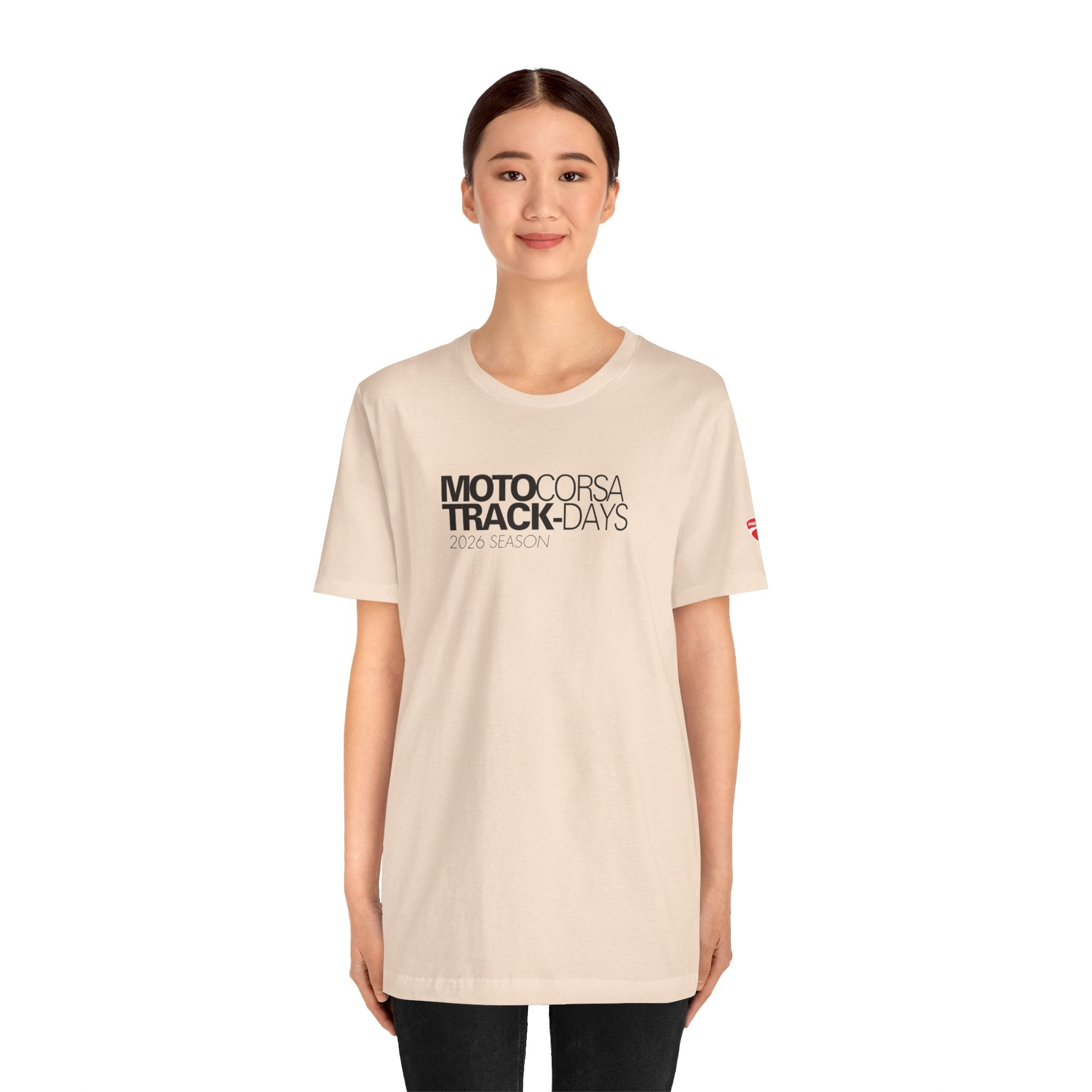 2026 MotoCorsa Track Days Tee — Black Lettering