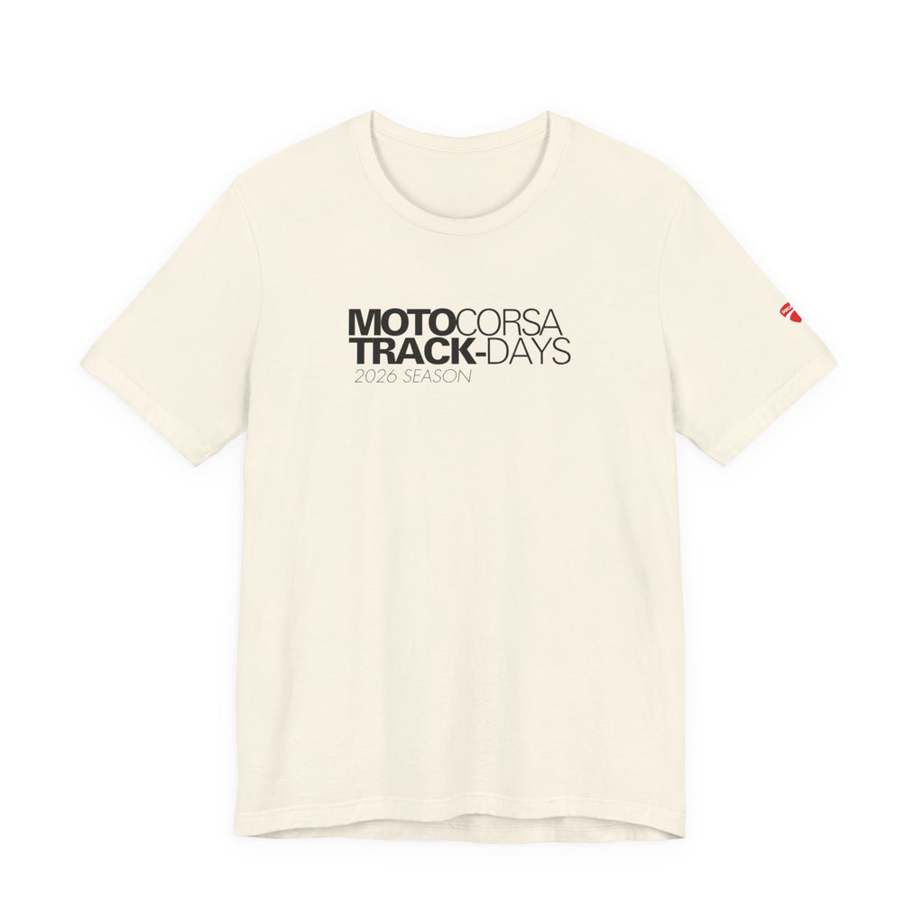 2026 MotoCorsa Track Days Tee — Black Lettering