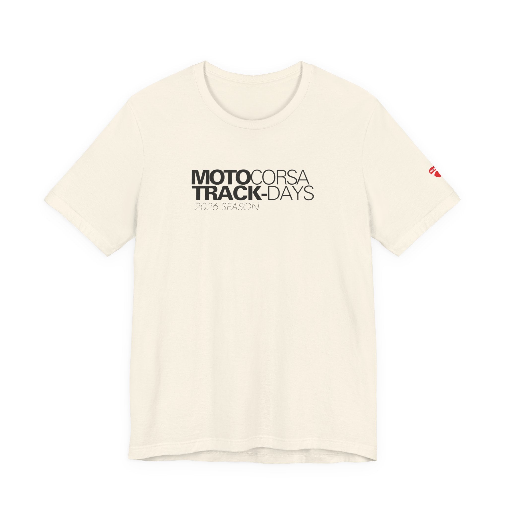 2026 MotoCorsa Track Days Tee — Black Lettering