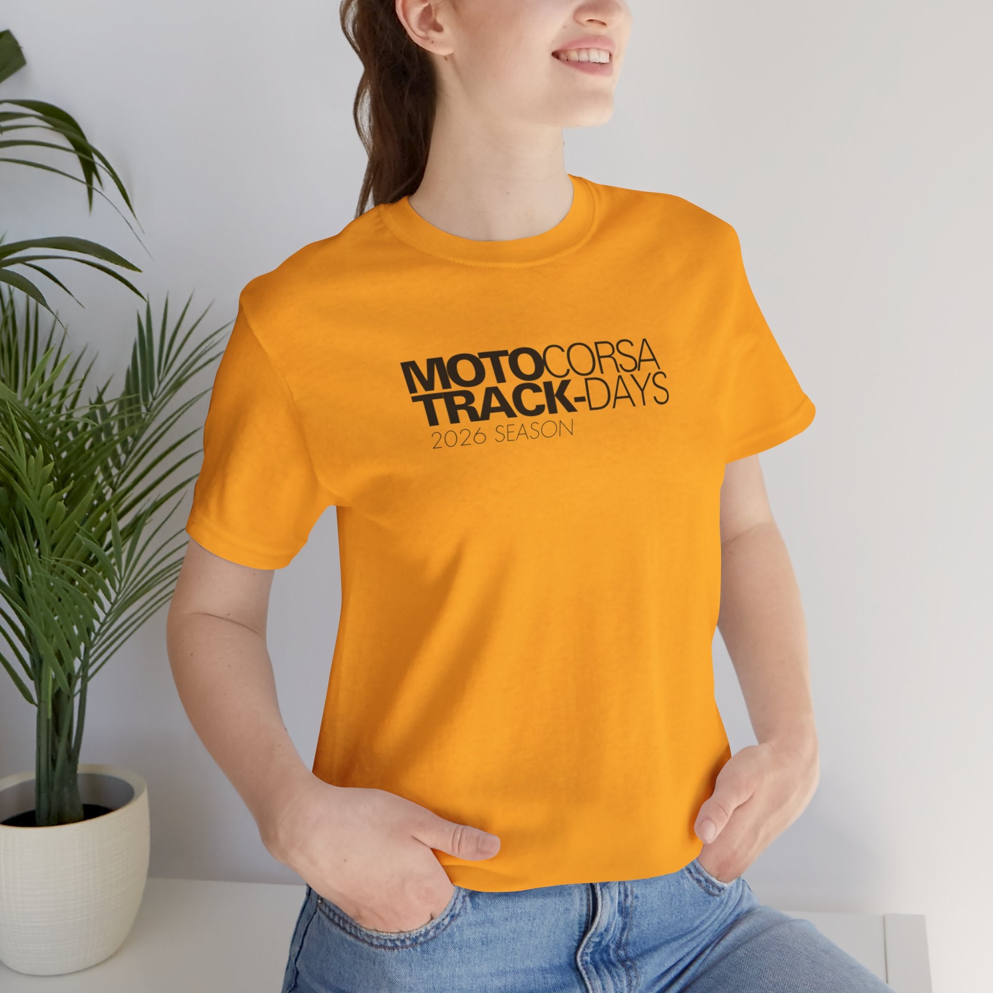 2026 MotoCorsa Track Days Tee — Black Lettering