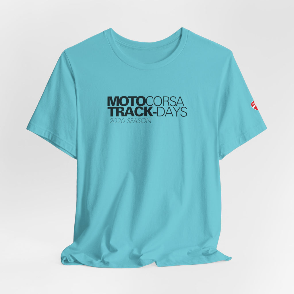 2026 MotoCorsa Track Days Tee — Black Lettering