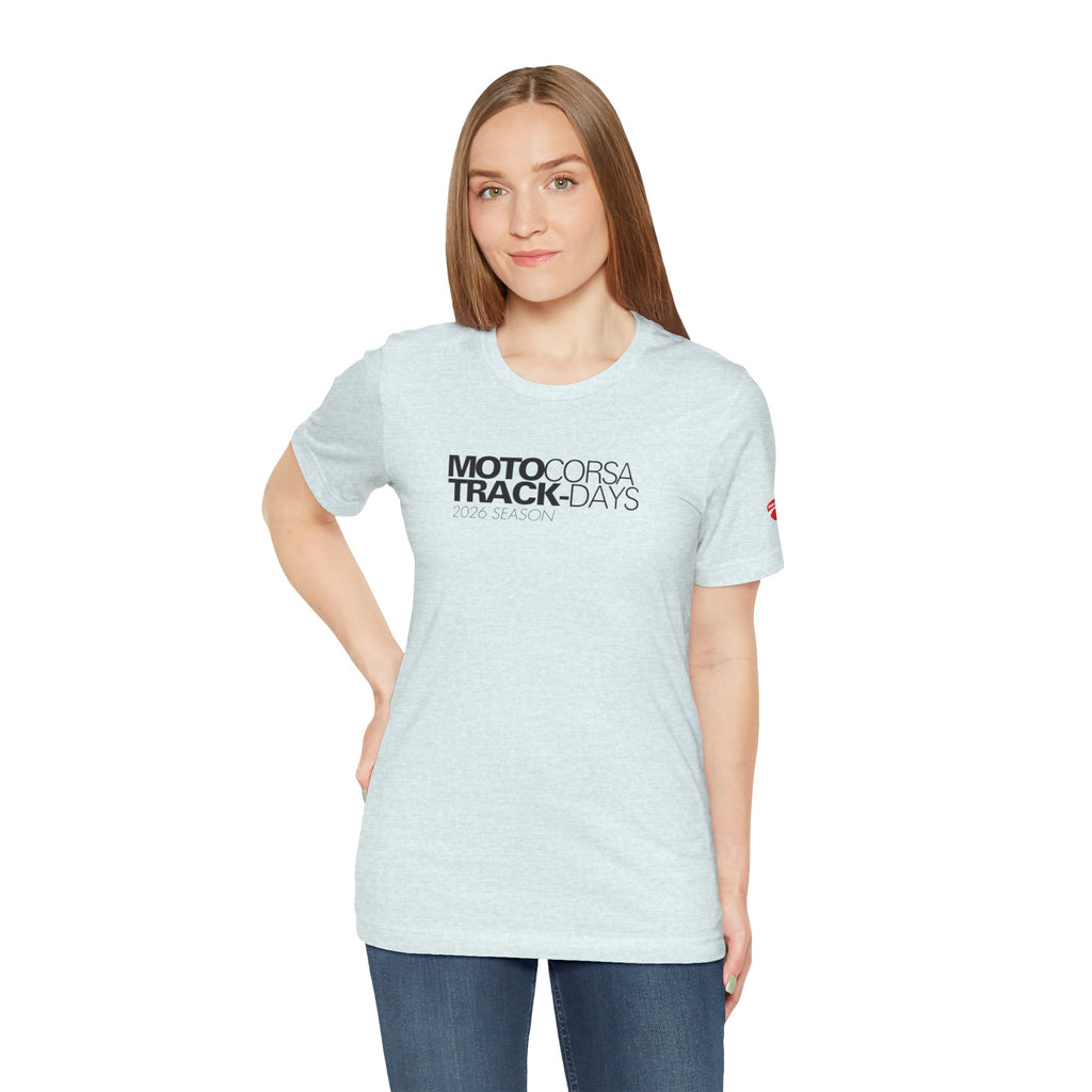 2026 MotoCorsa Track Days Tee — Black Lettering