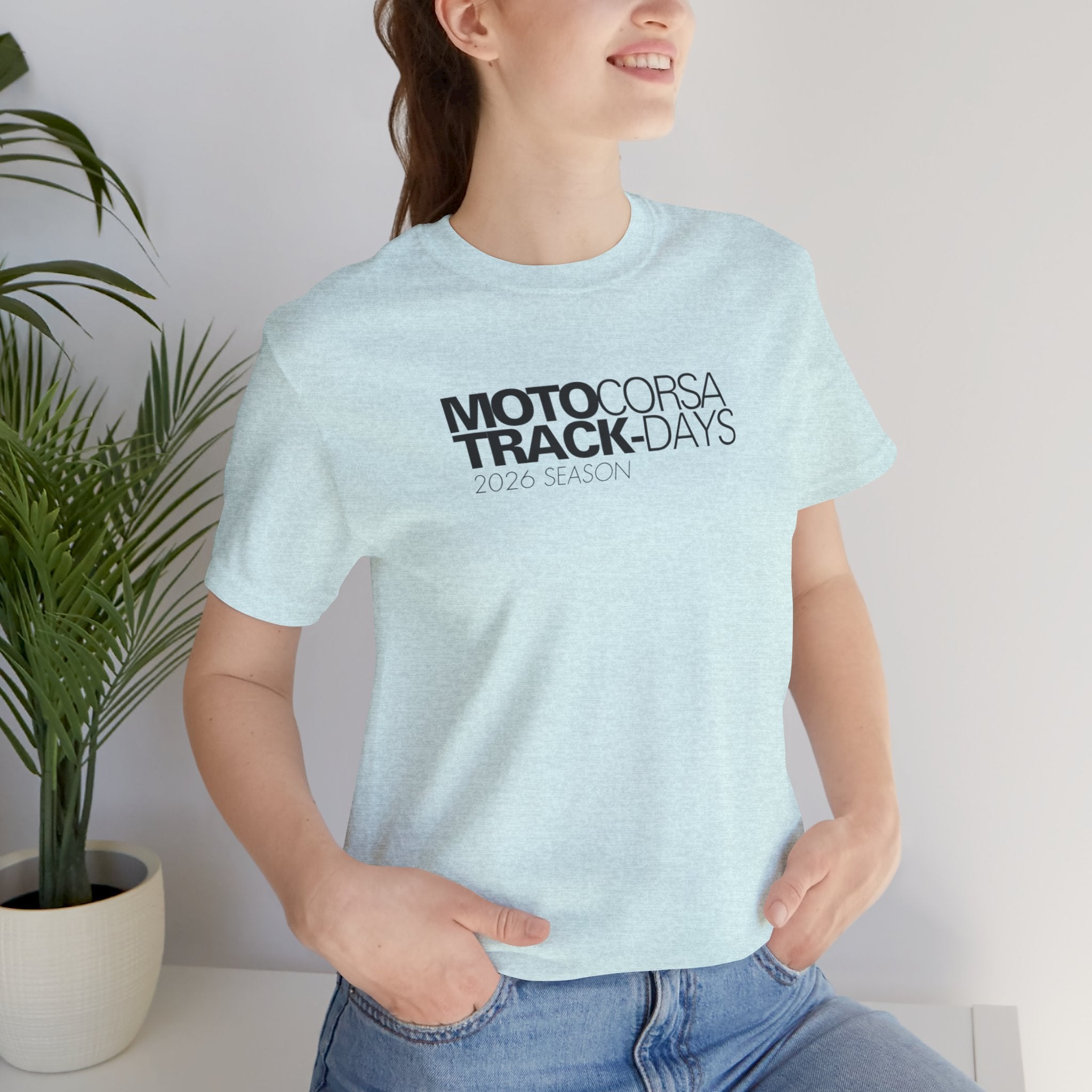 2026 MotoCorsa Track Days Tee — Black Lettering