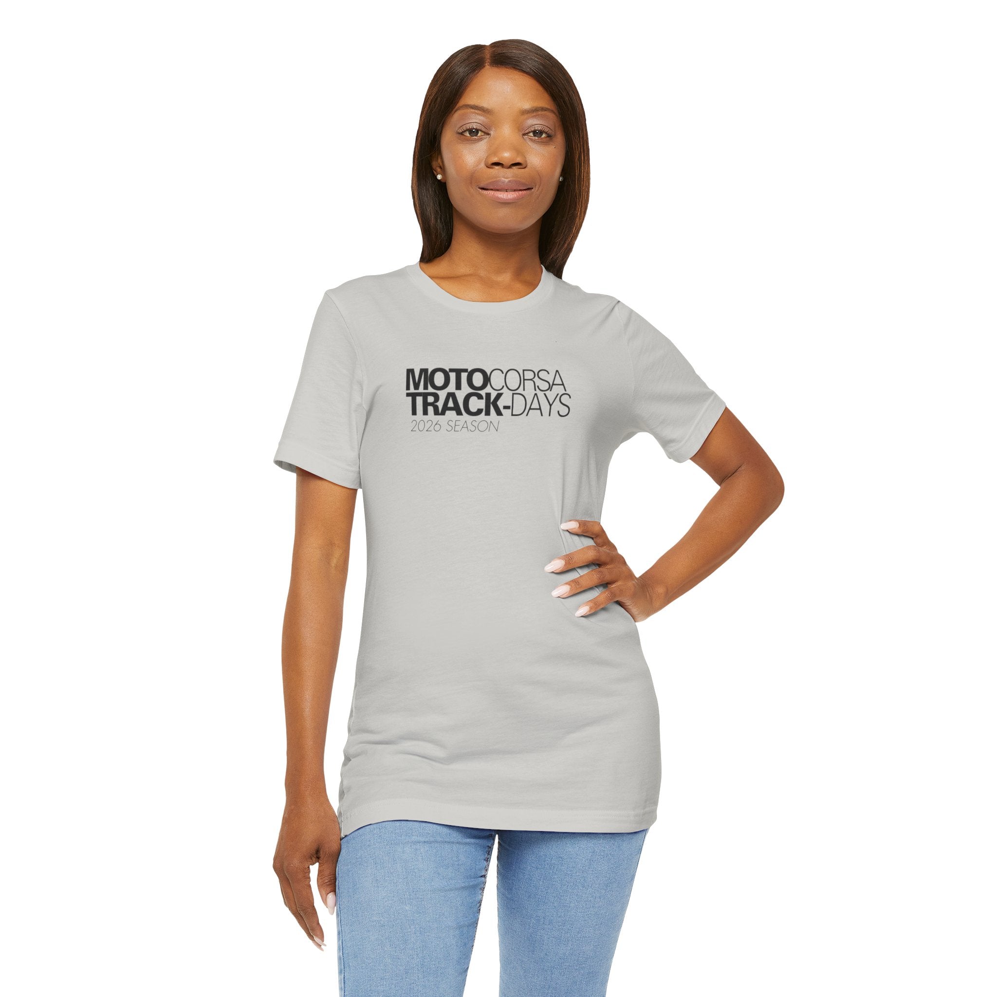2026 MotoCorsa Track Days Tee — Black Lettering