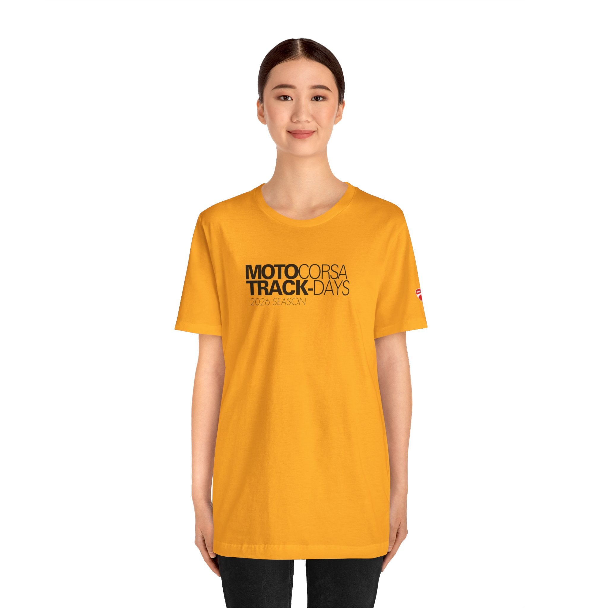 2026 MotoCorsa Track Days Tee — Black Lettering
