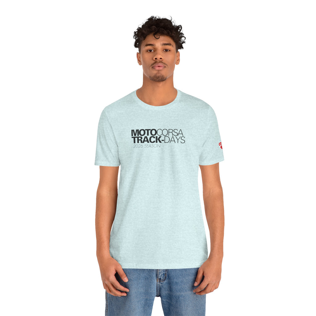 2026 MotoCorsa Track Days Tee — Black Lettering