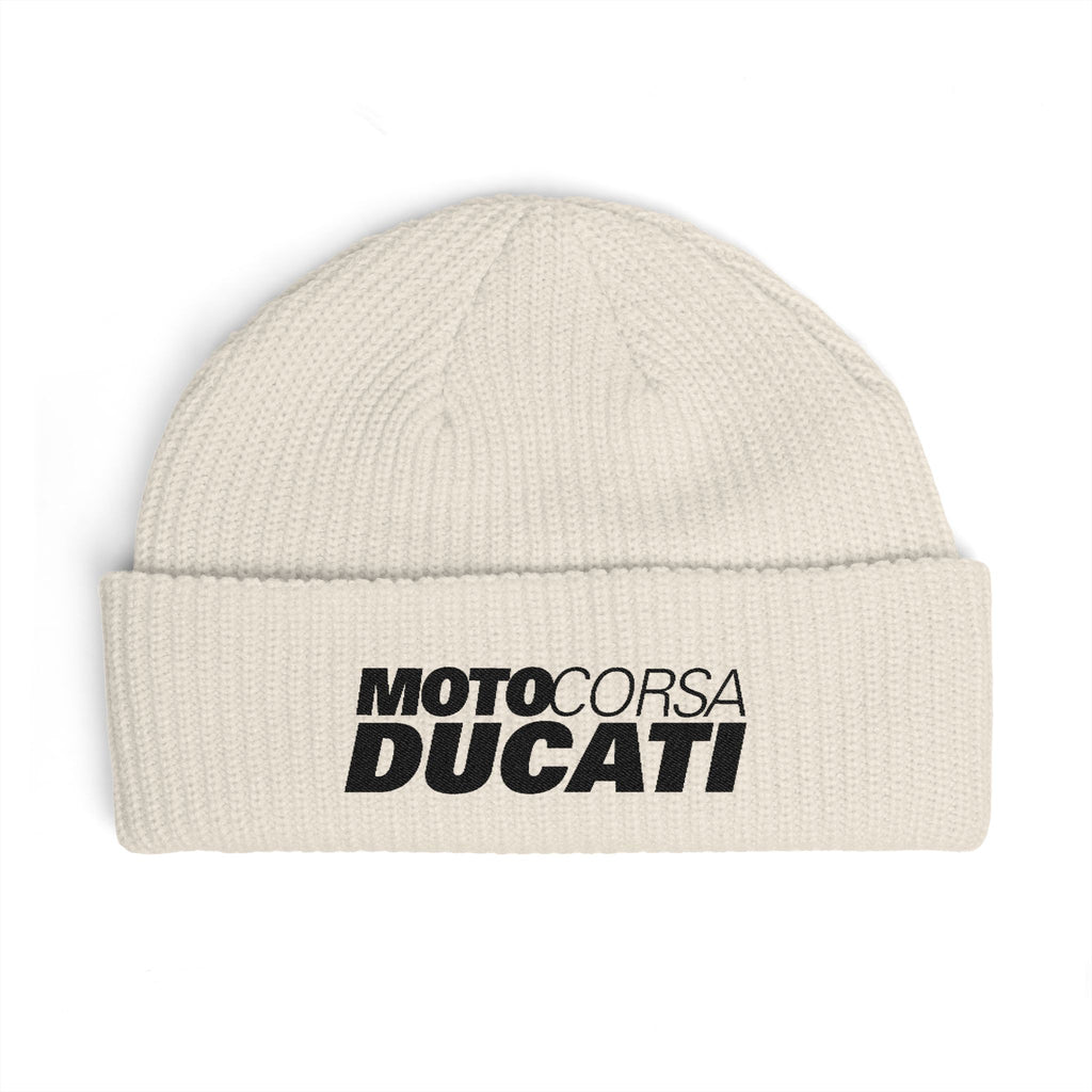 Ducati MotoCorsa Embroidered Cuff Beanie — Knit Winter Hat