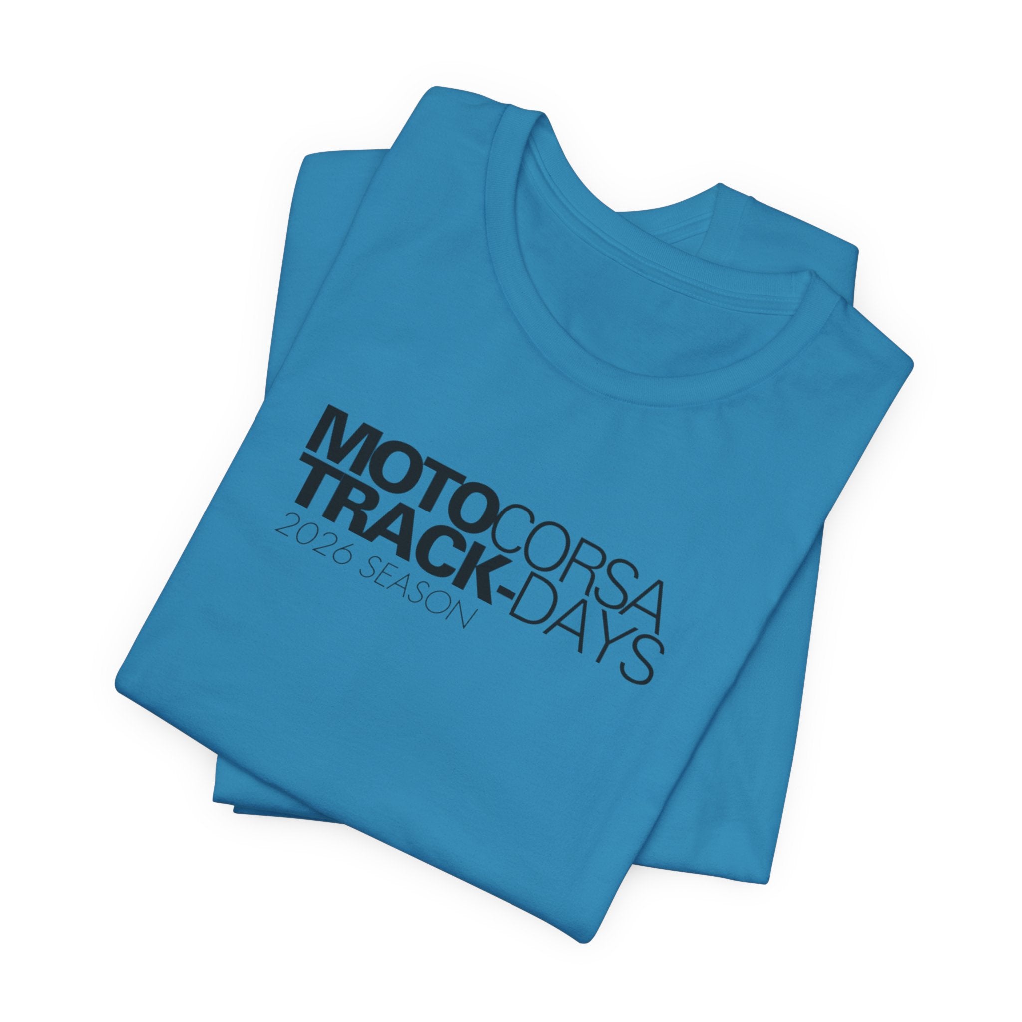 2026 MotoCorsa Track Days Tee — Black Lettering