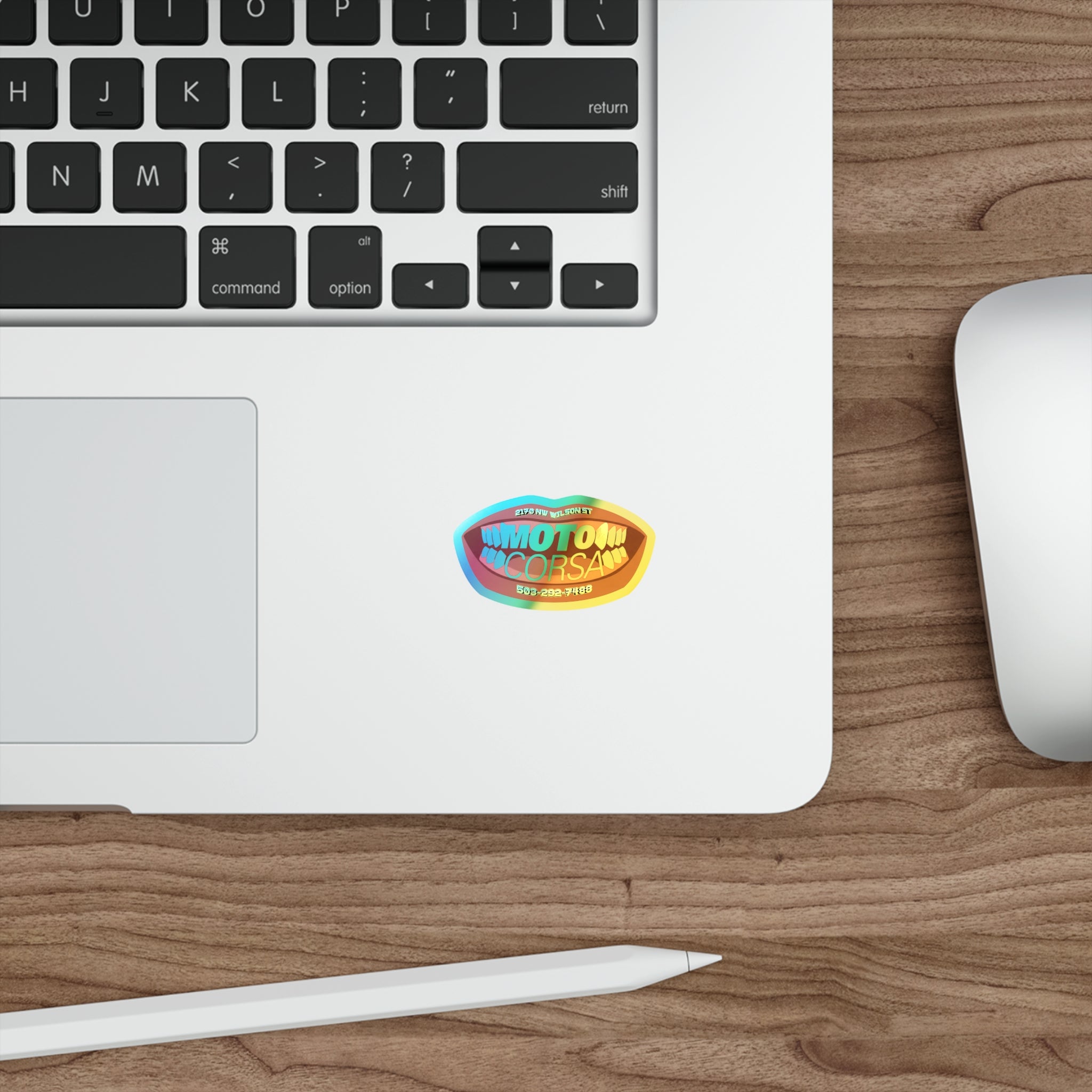 Holographic MotoCorsa Kiss — Sticker
