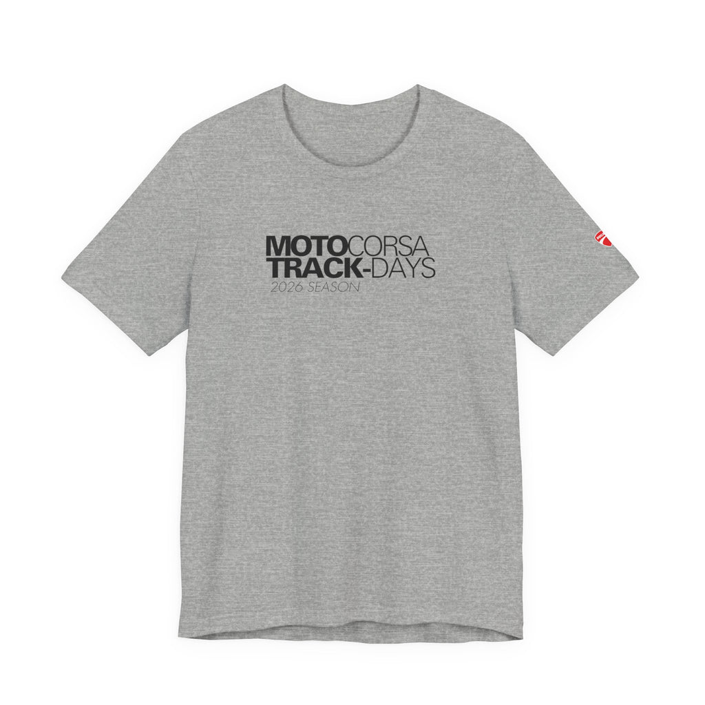 2026 MotoCorsa Track Days Tee — Black Lettering